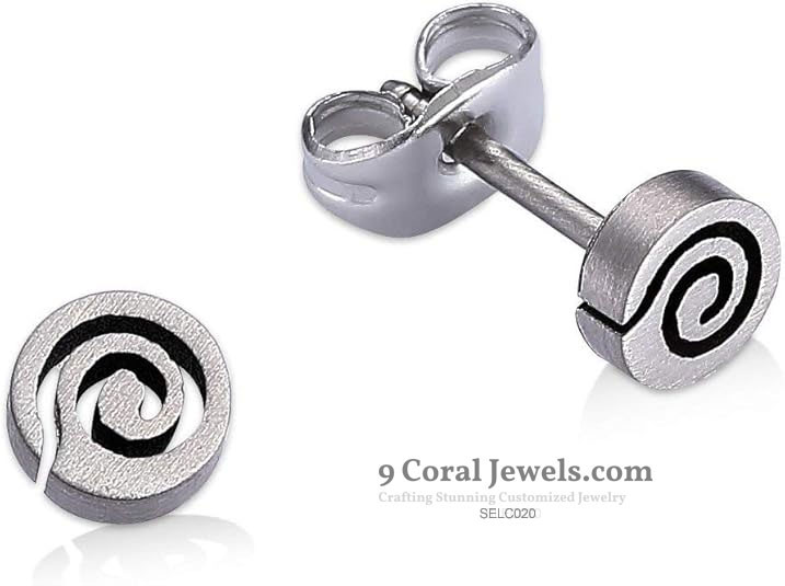 Spiral Pattern Stud Earrings