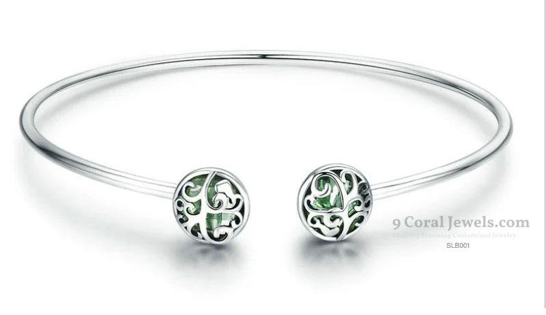 Elegant 925% Sterling Silver Bangle Bracelet