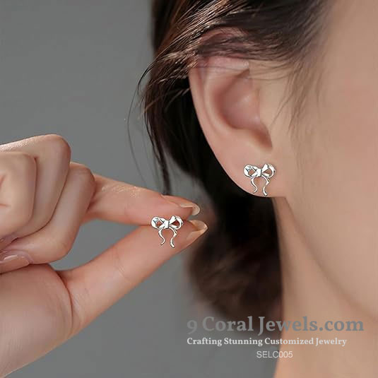 Silver Bow Earrings
