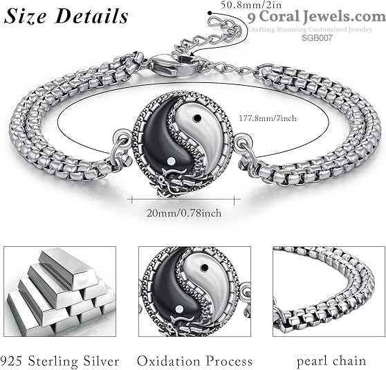 Yin Yang Silver Bracelet