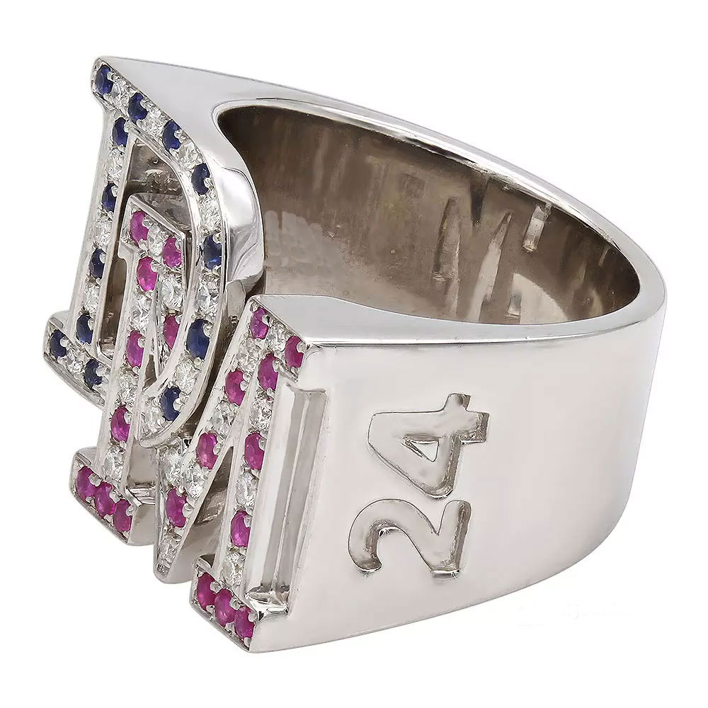 925% Sterling Silver Initials DM Gemstone Ring