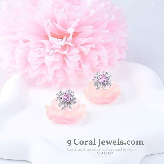 Sterling Silver Daisy Stud Earrings