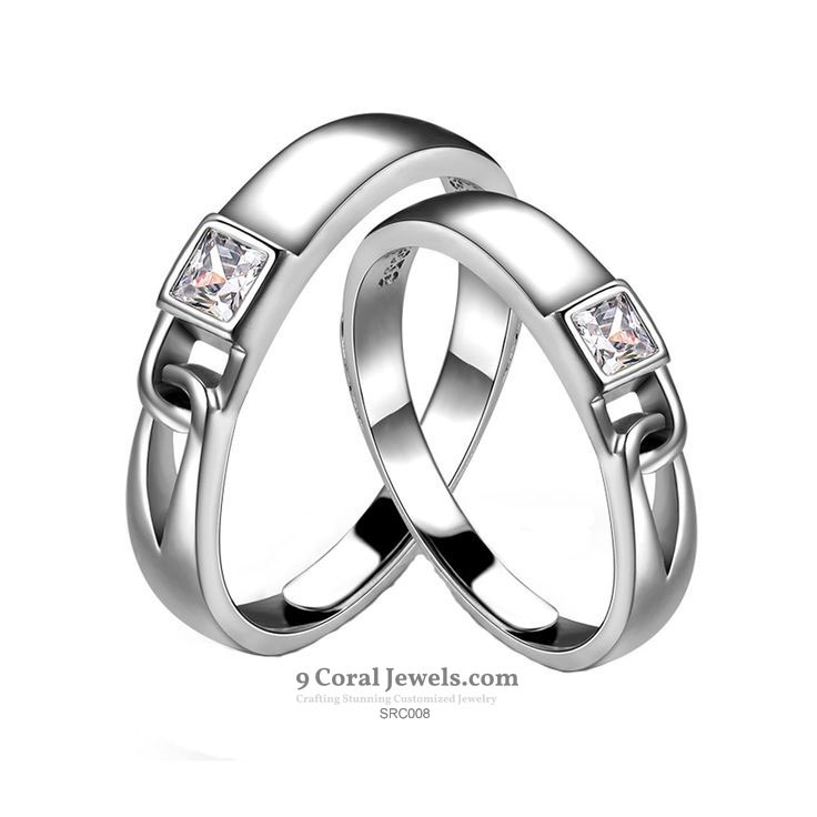 Elegant Silver Couple Rings
