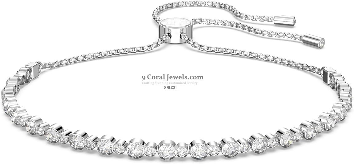Sterling Silver Elegant Adjustable Tennis Bracelet