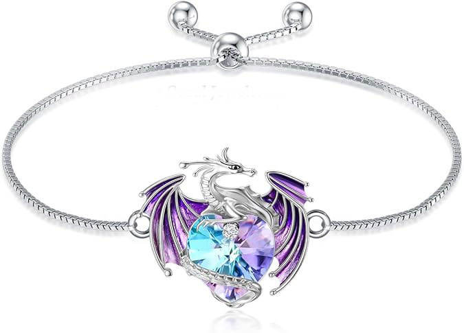 Sterling Silver Dragon Crystal Bracelet