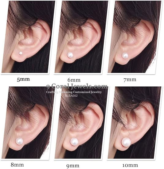 925% Sterling Silver Classic Pearl Stud Earrings