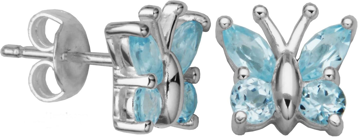 Butterfly Gemstone Stud Earrings