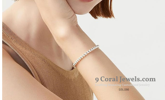 925 Sterling Silver Beaded Ball Bracelet