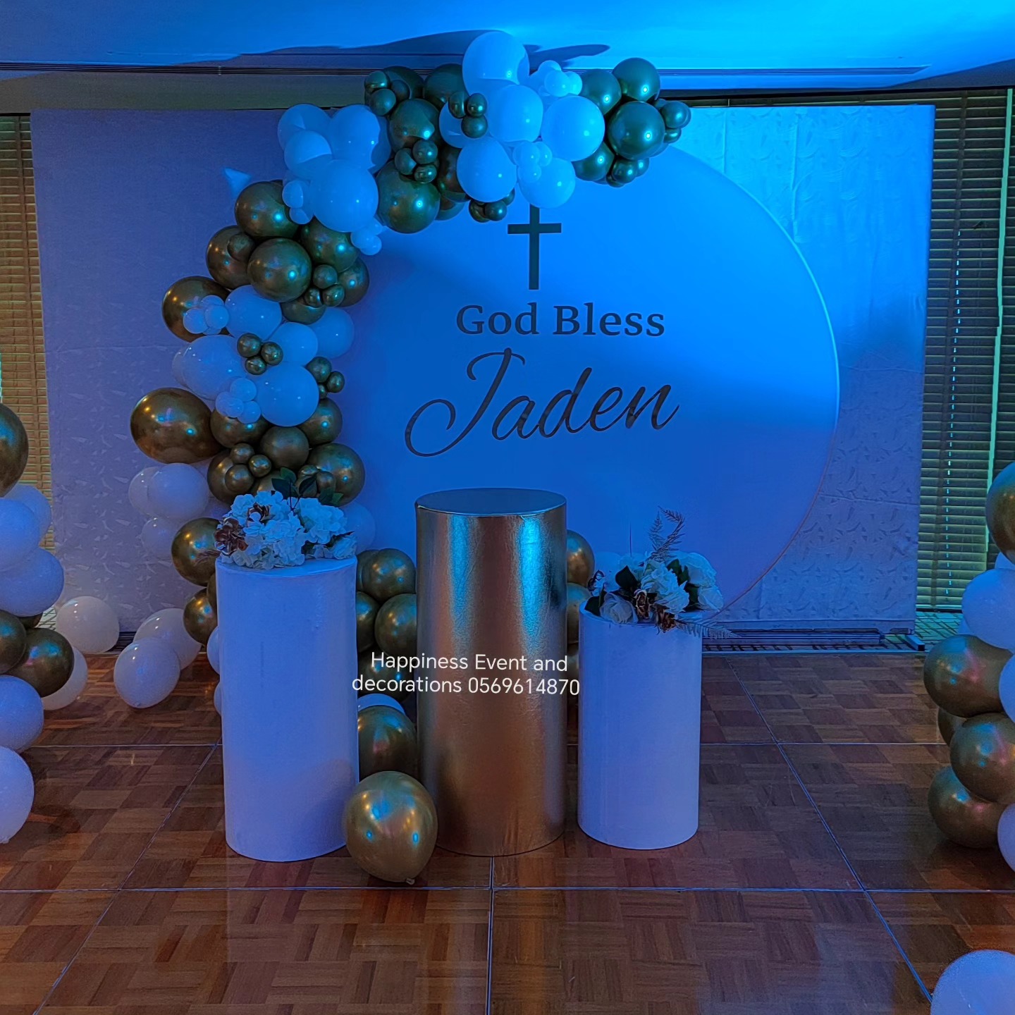 Baptism - Elegant Balloon Backdrop for 