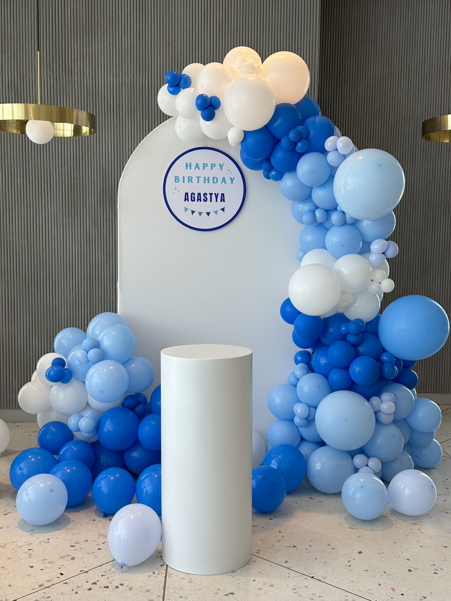 Blue Balloon Birthday Backdrop