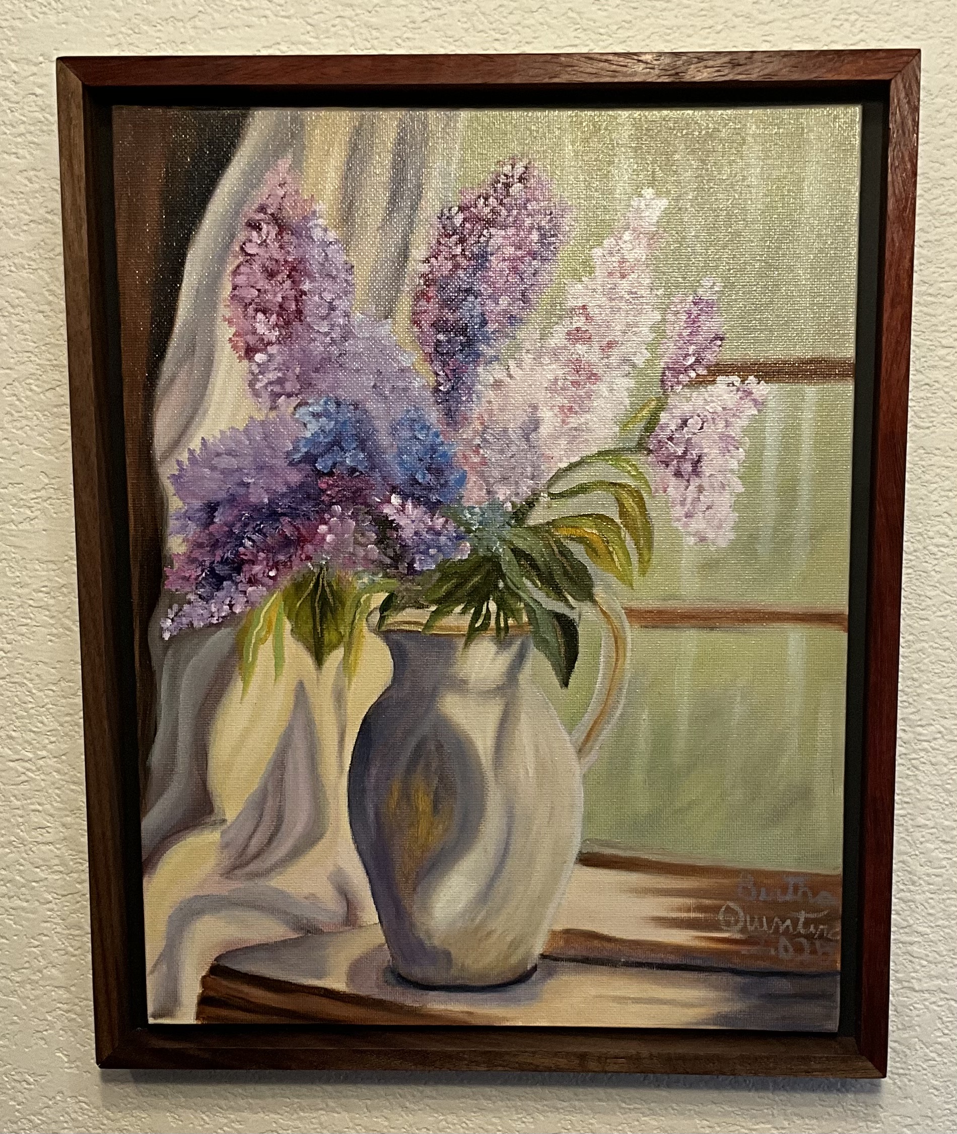 Framed Lilac Still Life Painting