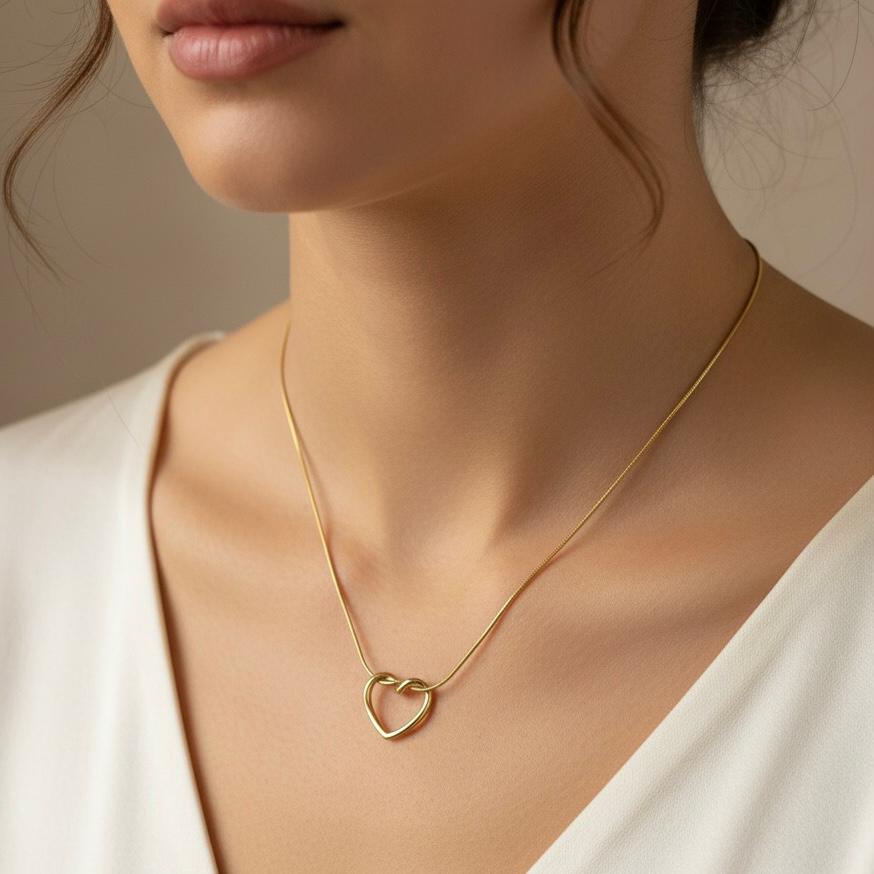 Golden Heart Pendant Necklace