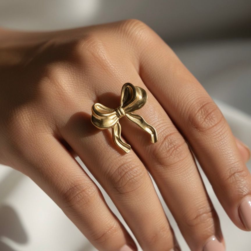 Gold Bow Ring