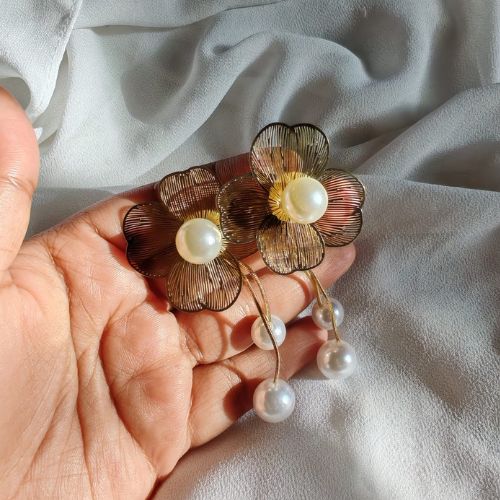 Pearl Flower Earrings