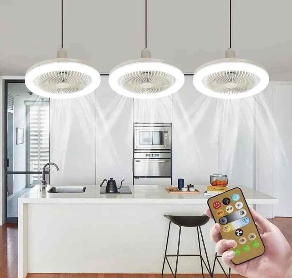 Ventilador de techo con luz LED y control remoto
