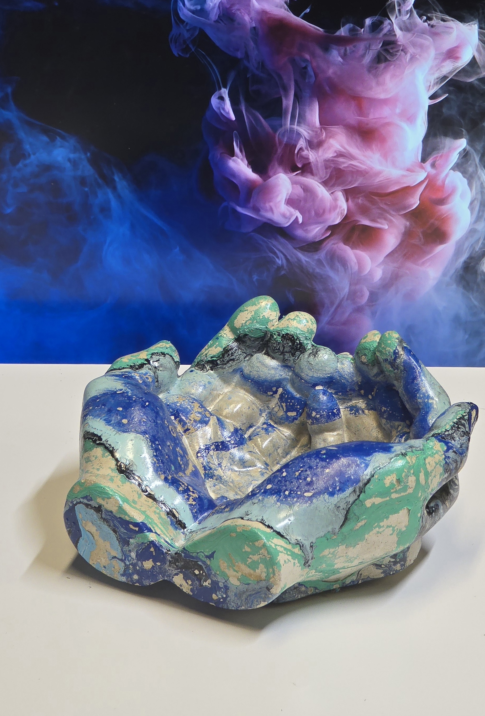 Teal and blue Hands Bowl