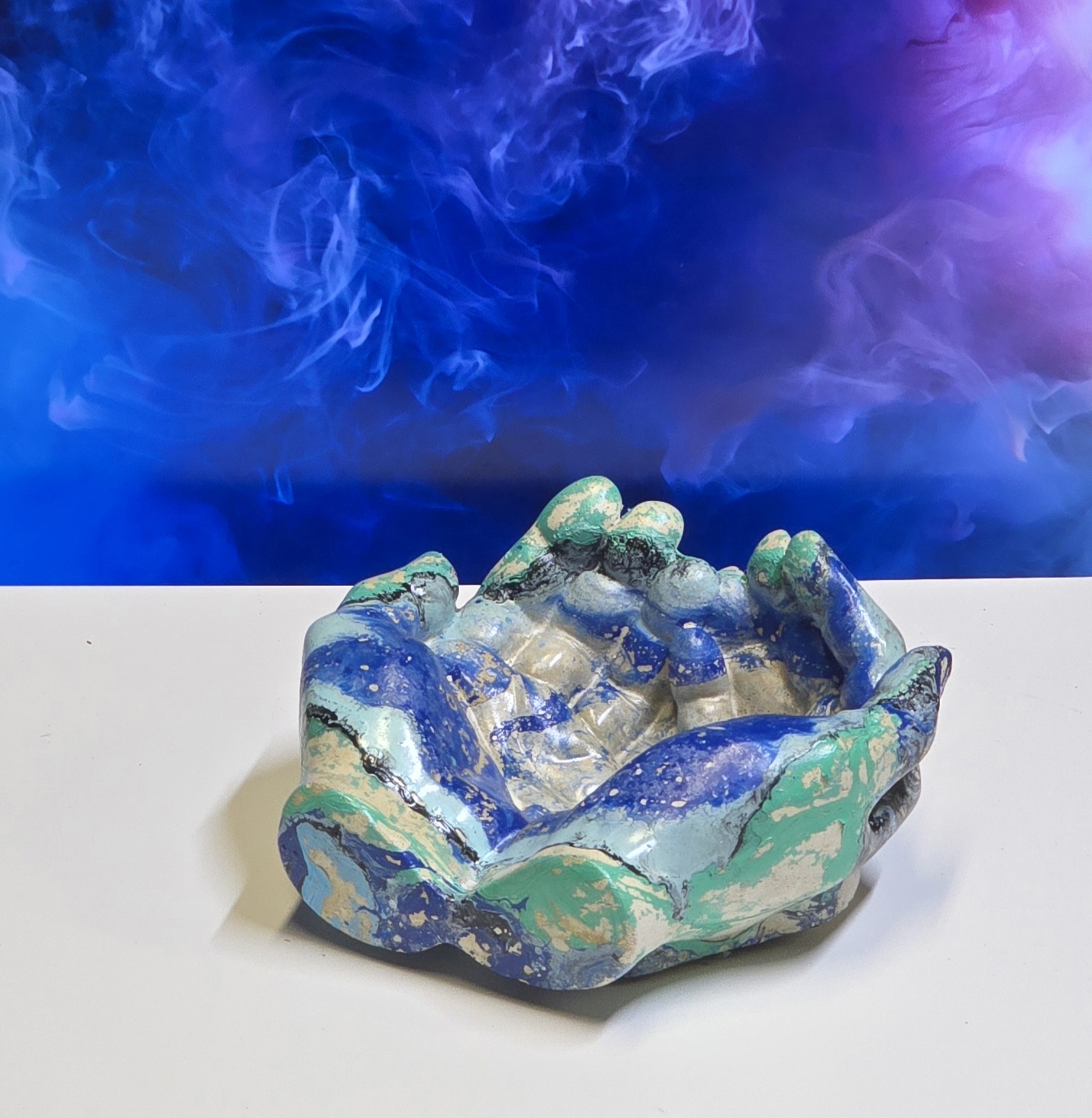 Teal and blue Hands Bowl