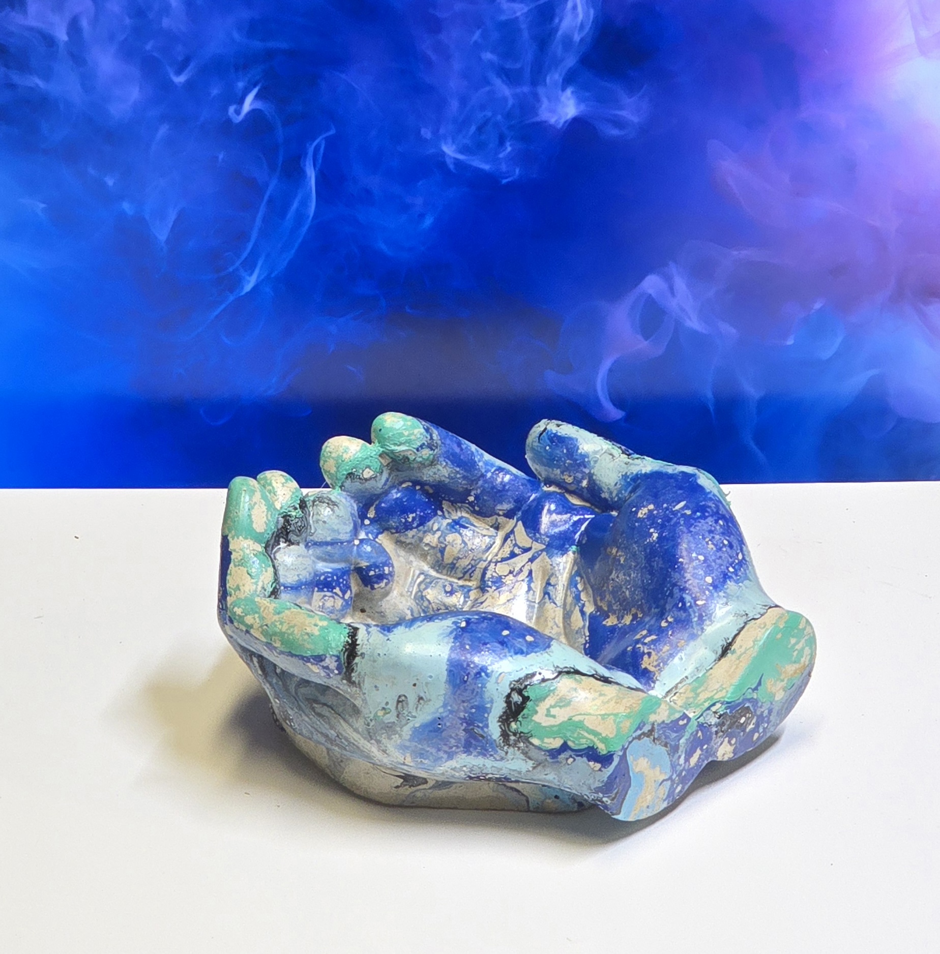 Teal and blue Hands Bowl