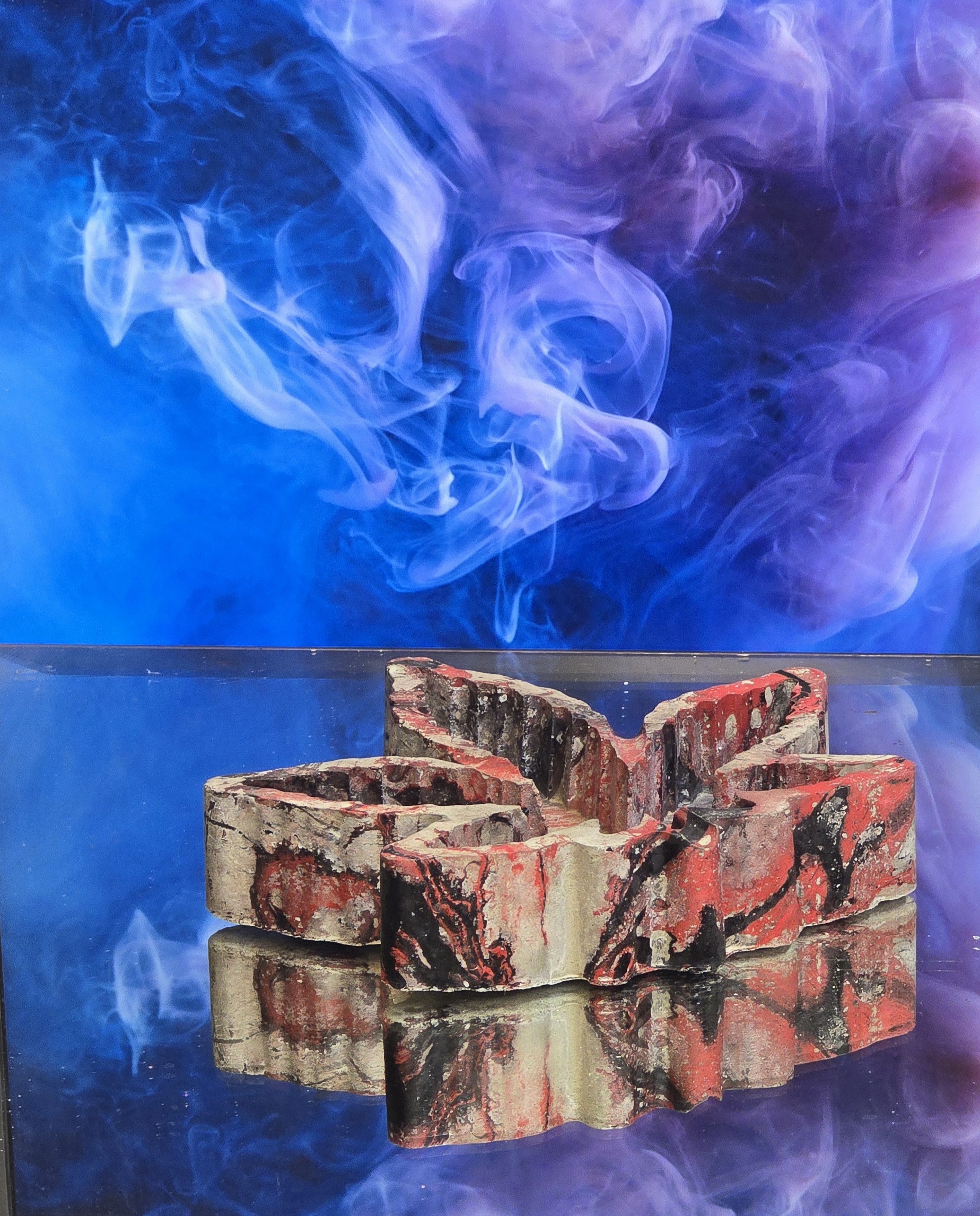 Abstract red leaf ashtray 