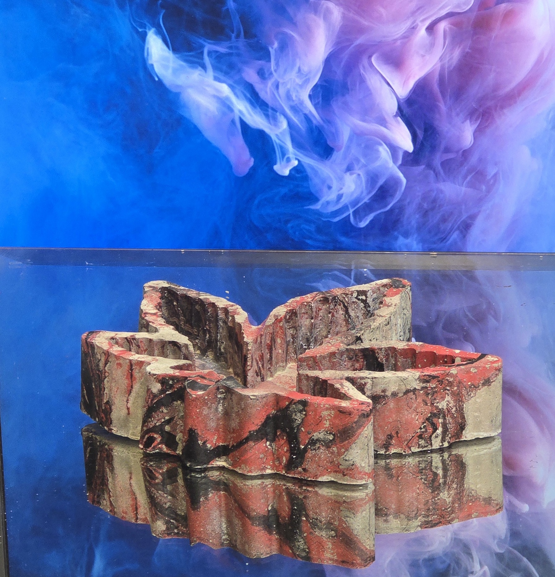 Abstract red leaf ashtray 