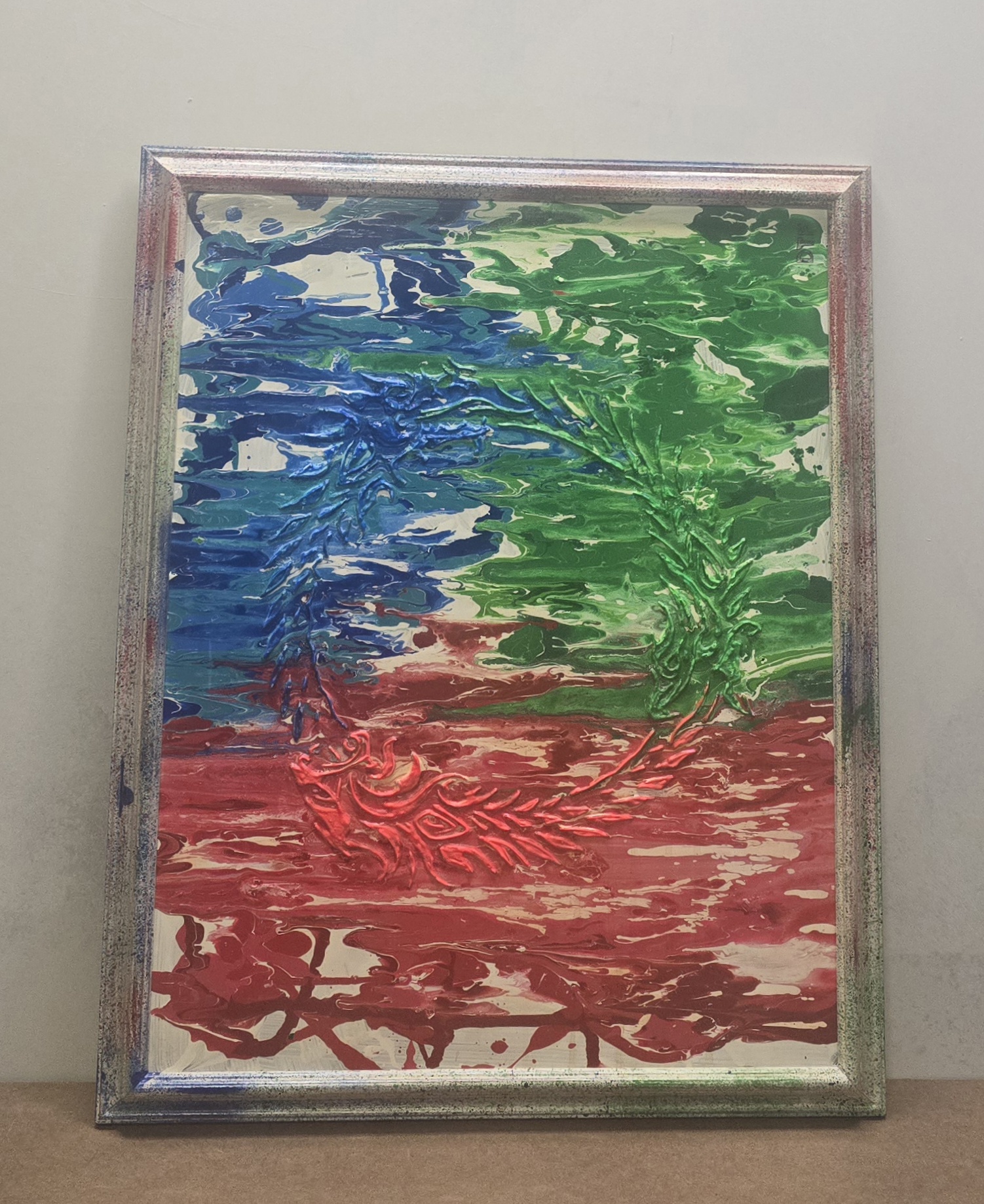 Neon Dragon Circle Art 