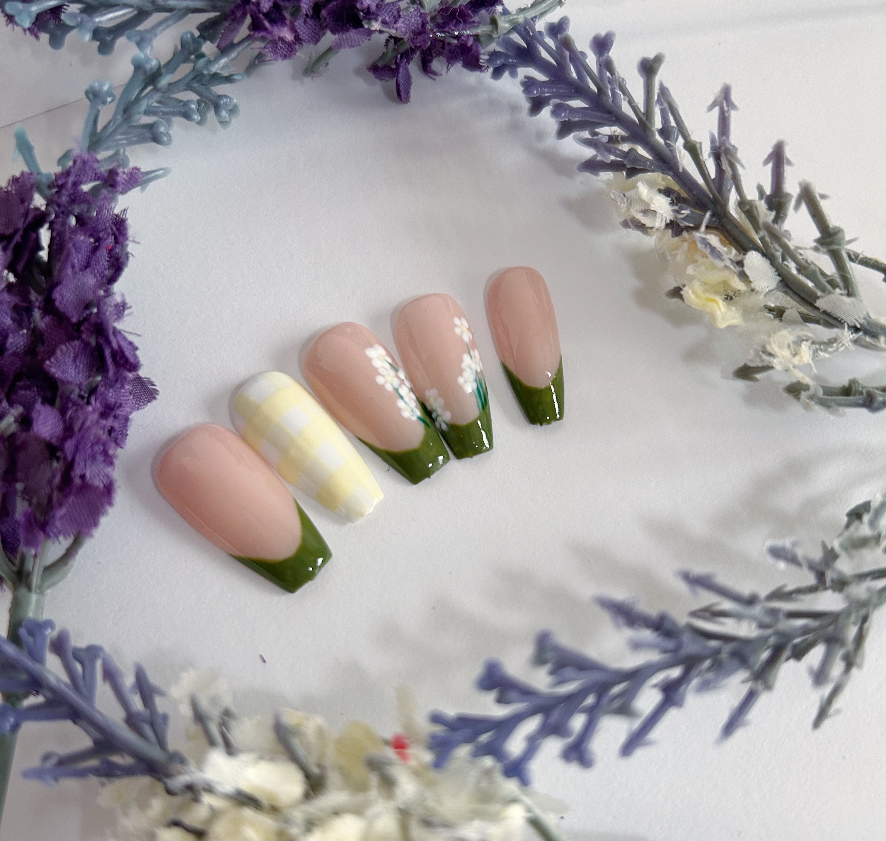 Pastel Spring Floral Press-On Nails