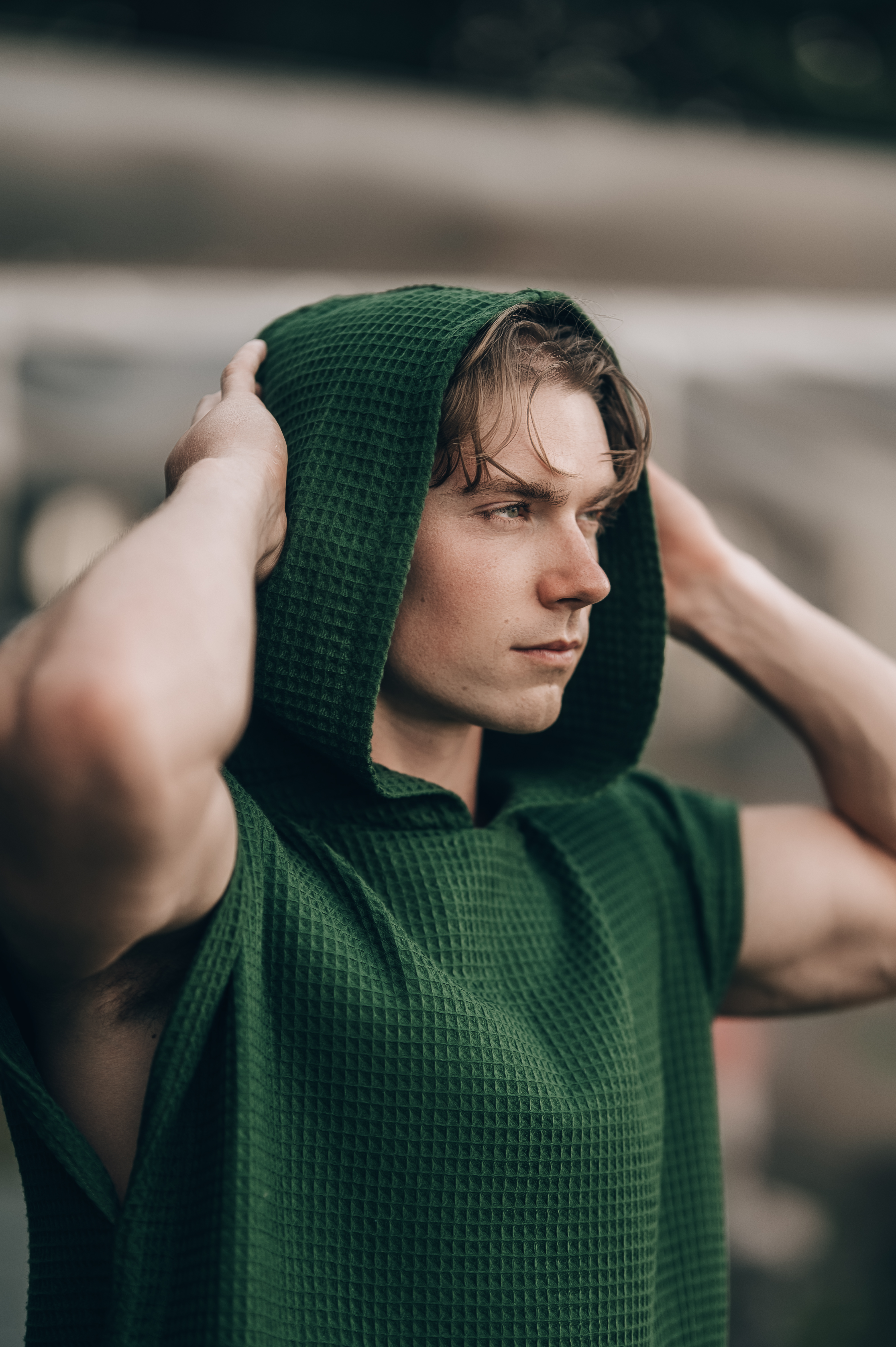 HOODED SAUNA TOWEL PONCHO