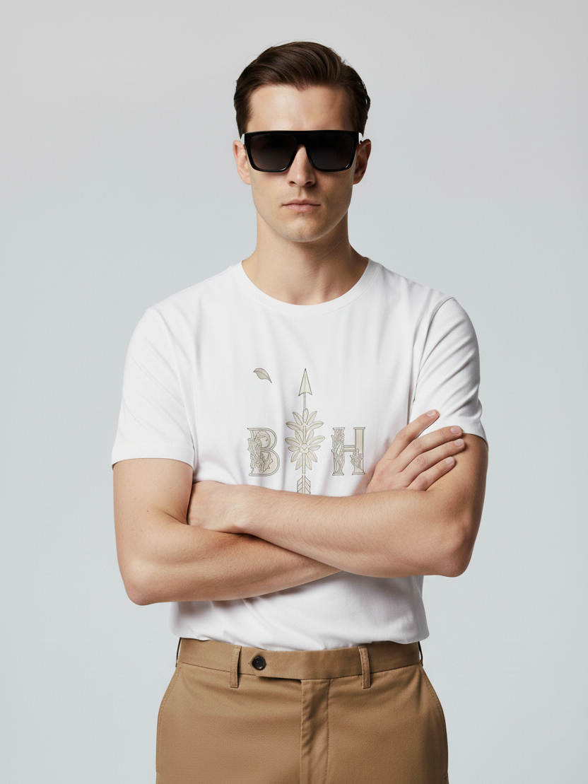 Pure Cotton White T-Shirt- Seamless Invisible Stitch Design