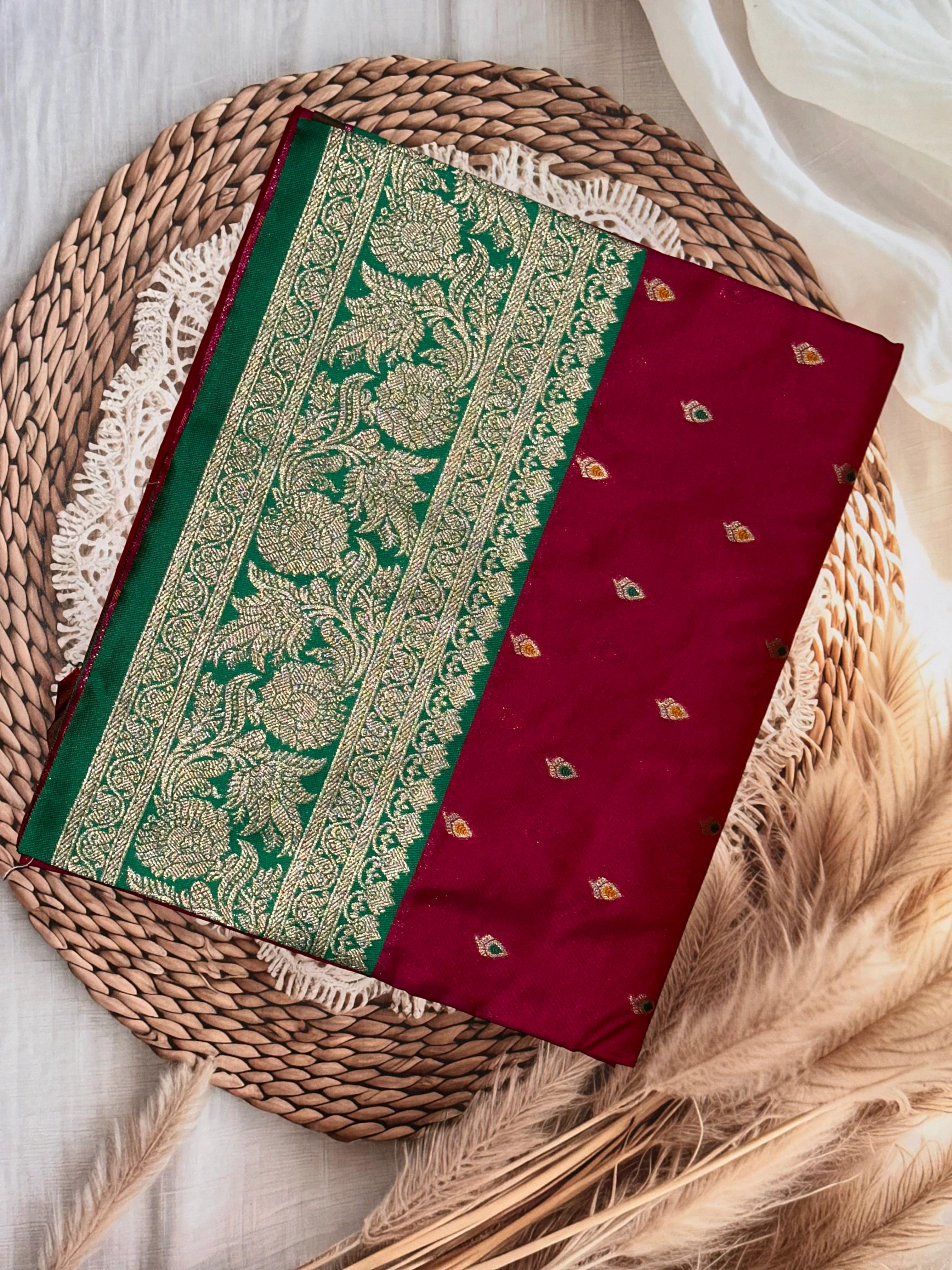 Bright Pink Soft Silk Kanjivaram Saree Unstitched / Bright Pink