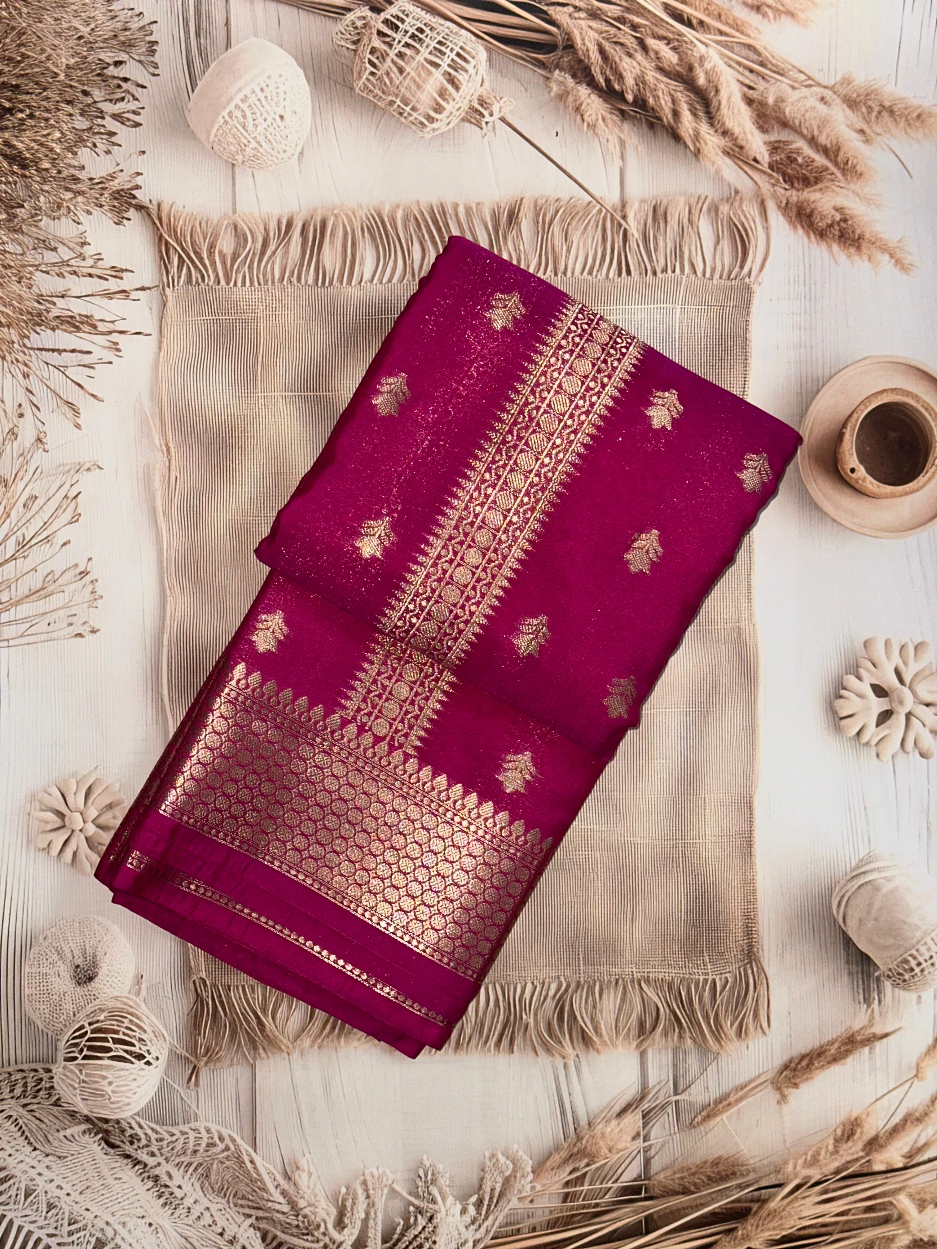 Elegant Magenta Silk Saree