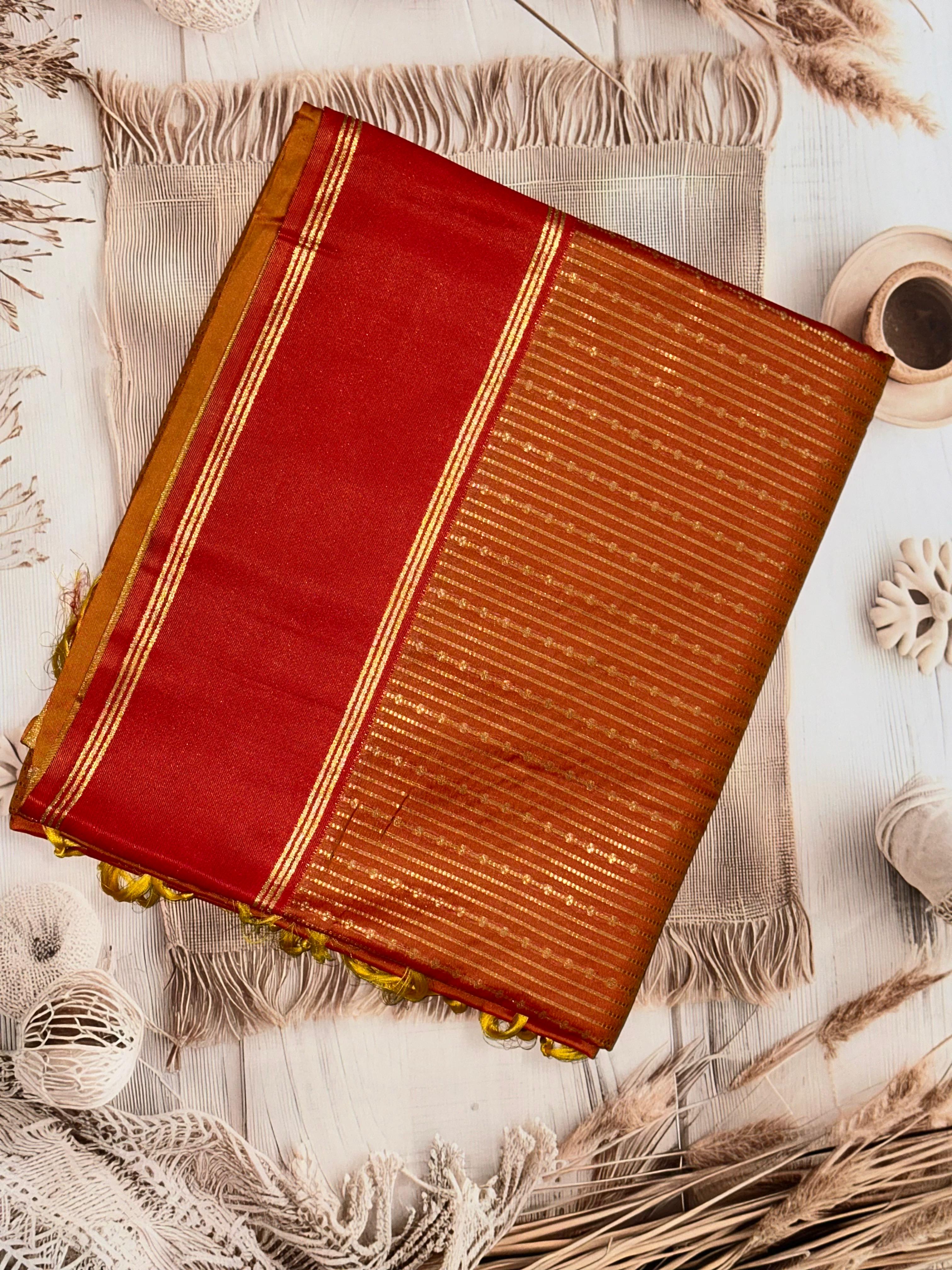 Radiant Orange Soft Silk Saree Unstitched