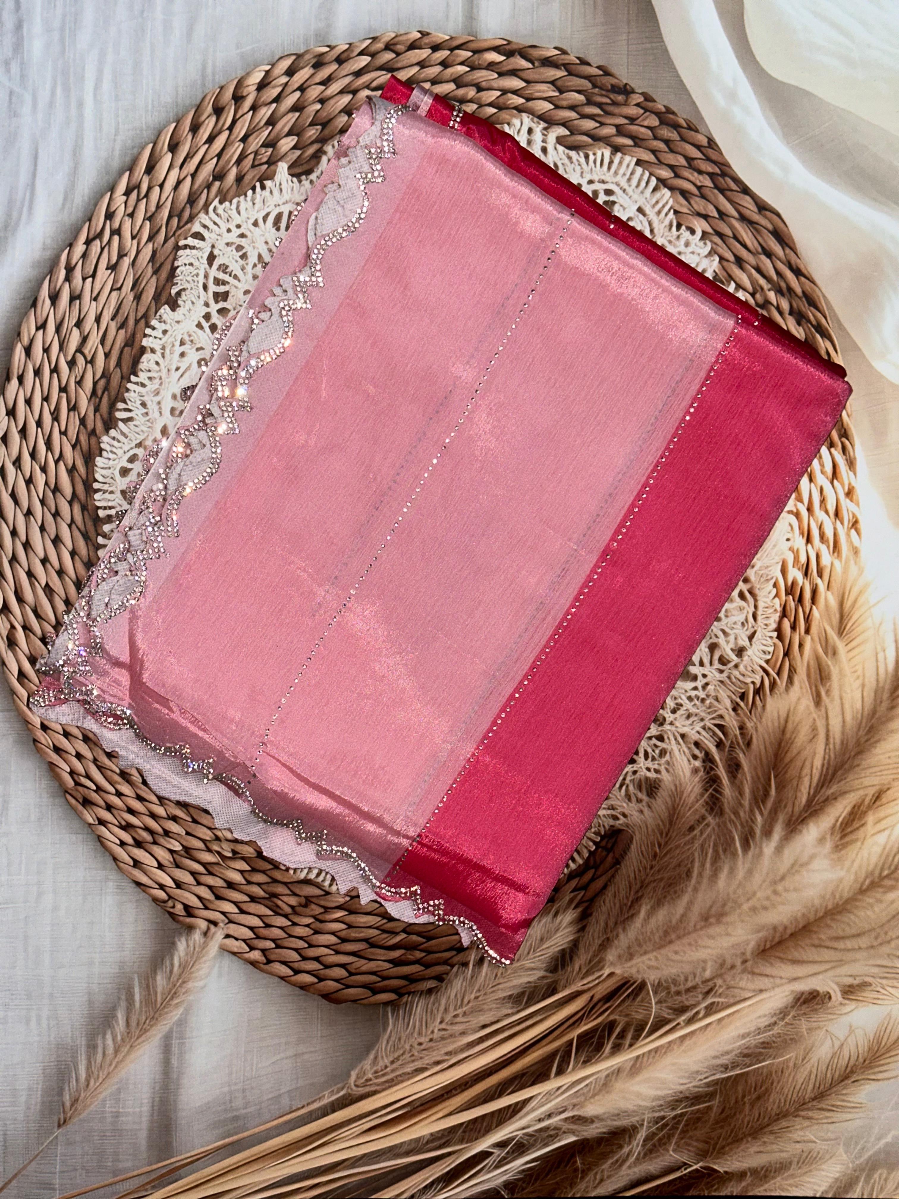 Elegant Rainbow Stone Saree | Unstitched | Multicolor