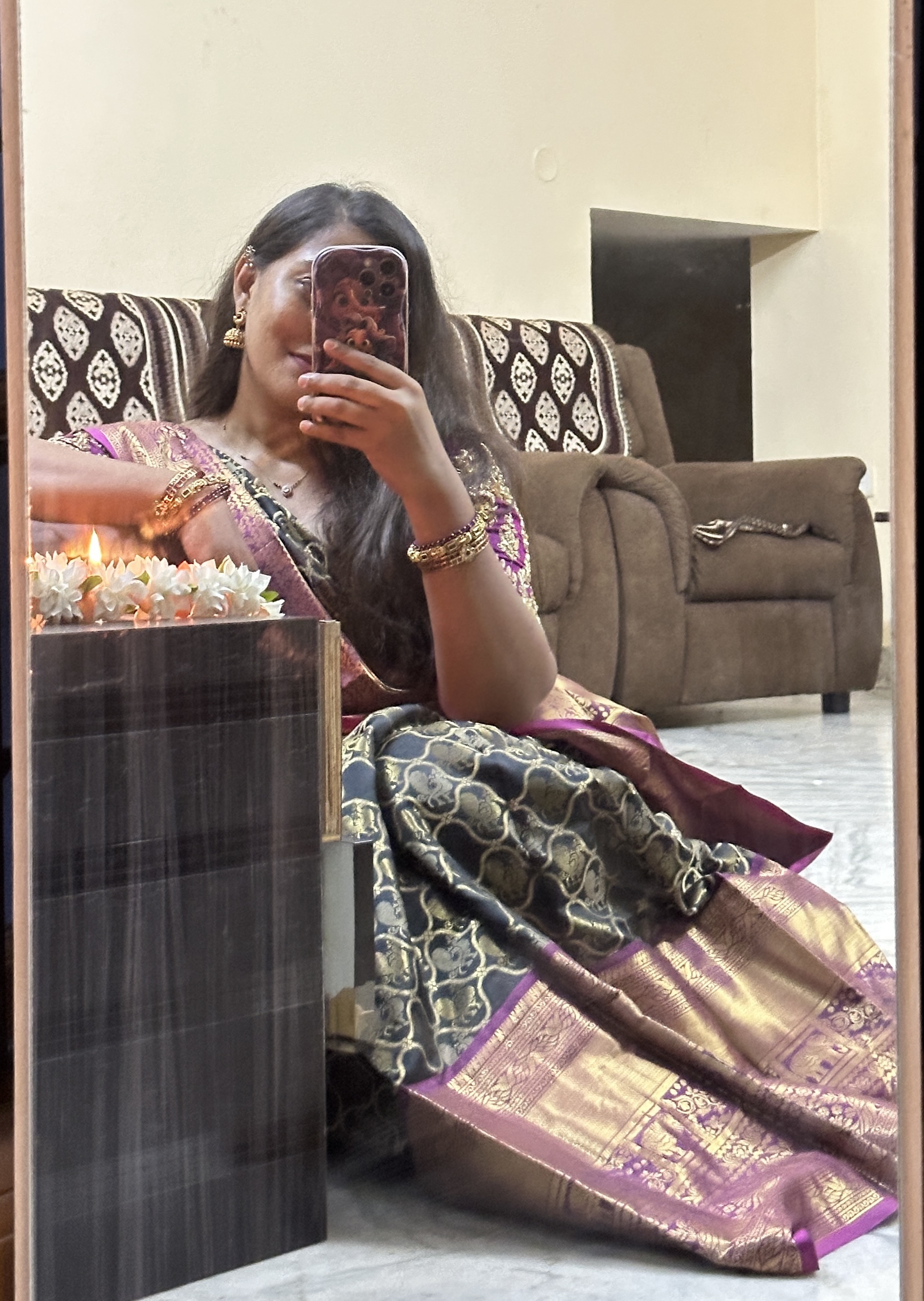 Black Banarasi Zari Butti Saree | Unstitched | Black