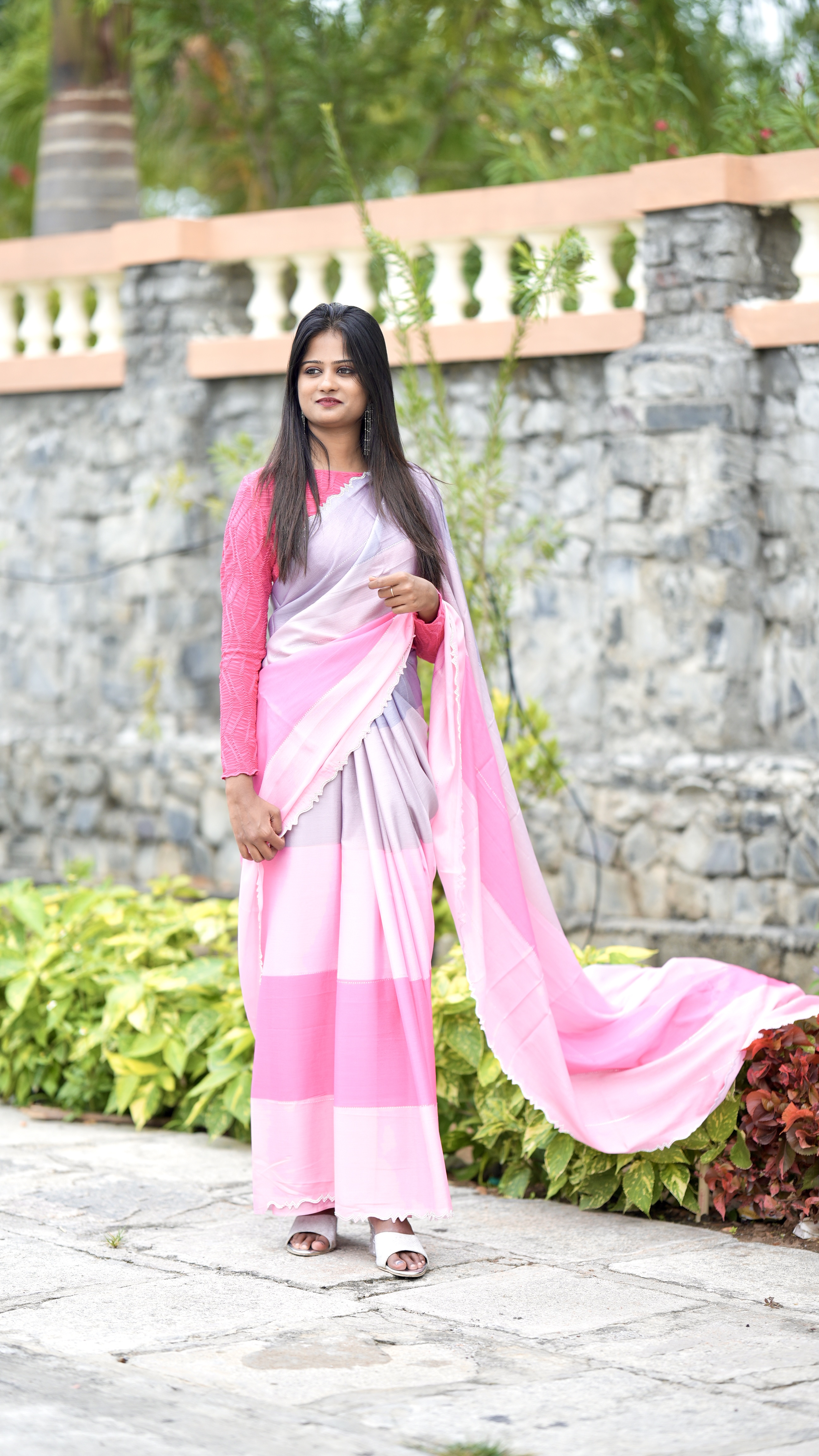 Zarocan Stone Cut Work Border Saree | Unstitched | Multi