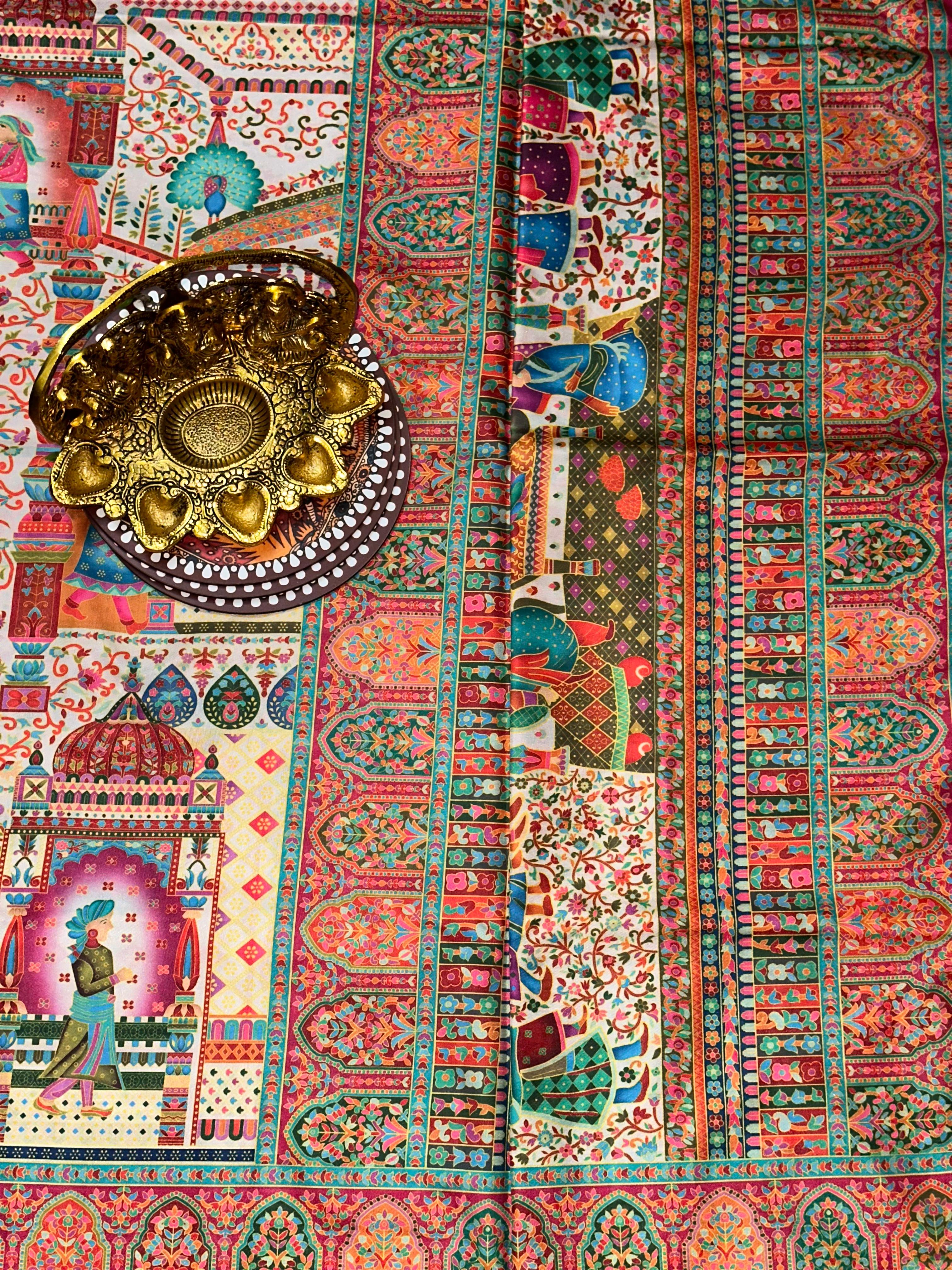 Soft Silk Pashmina Kashmiri Print Saree