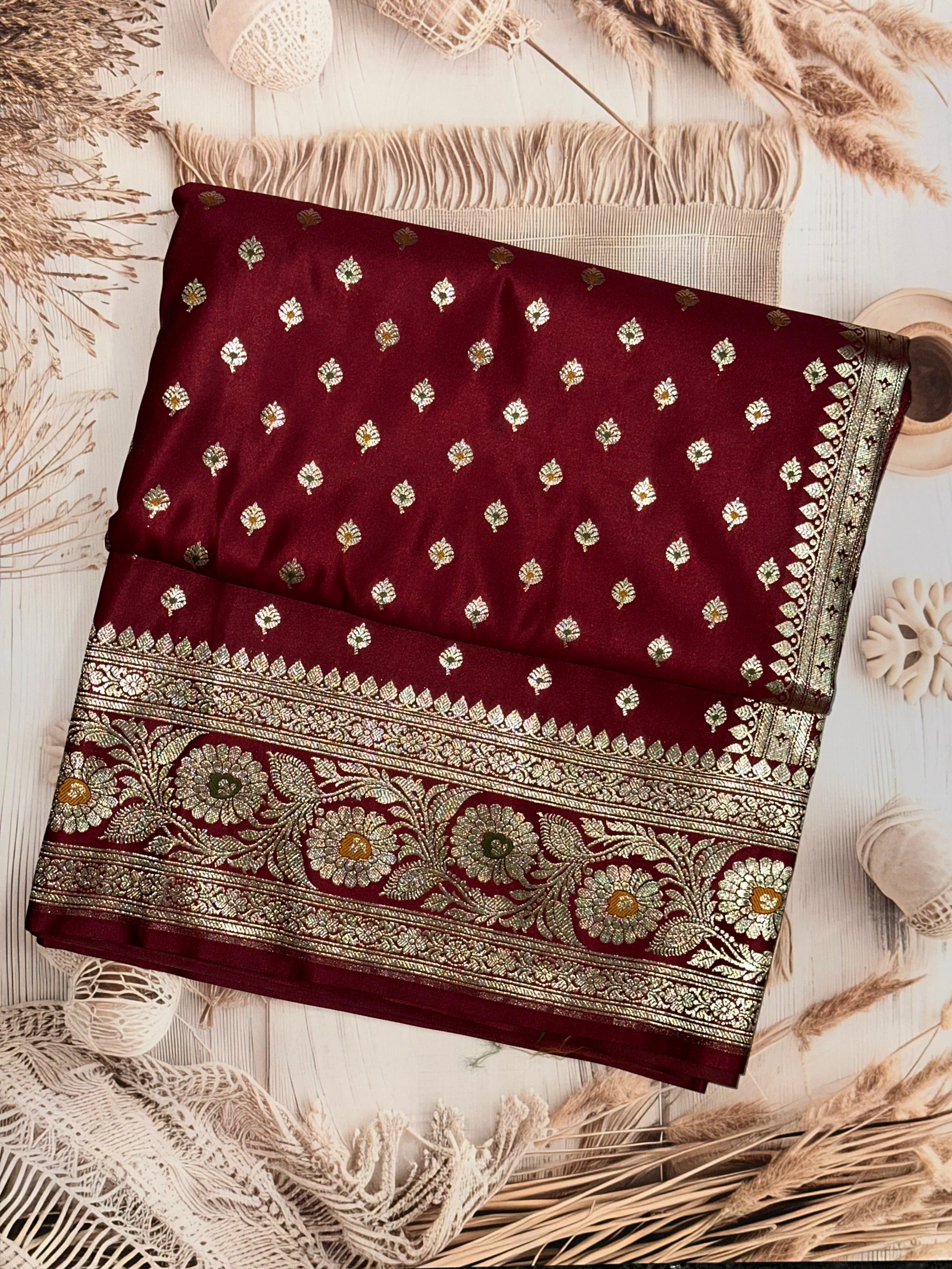 Banarasi Katan Silk Meenakari Work Saree