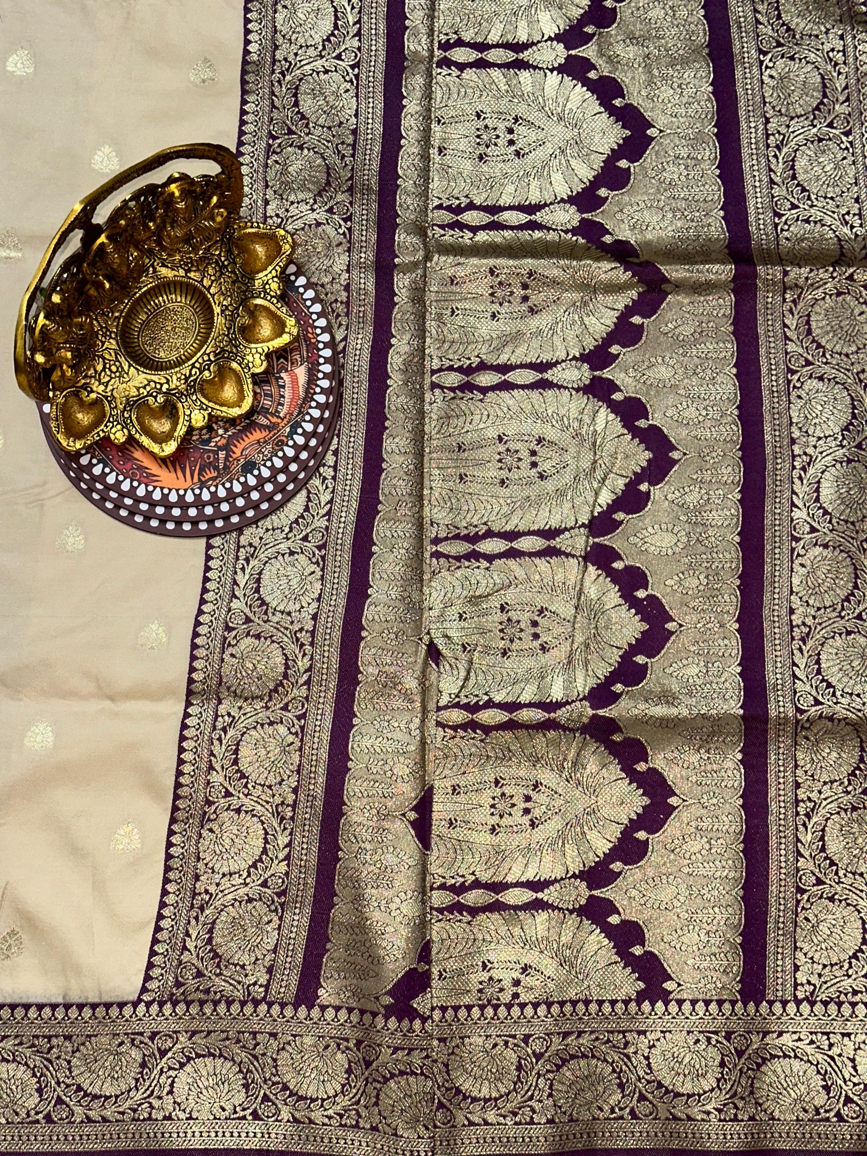 White Soft Silk Feather Saree | Unstitched | White