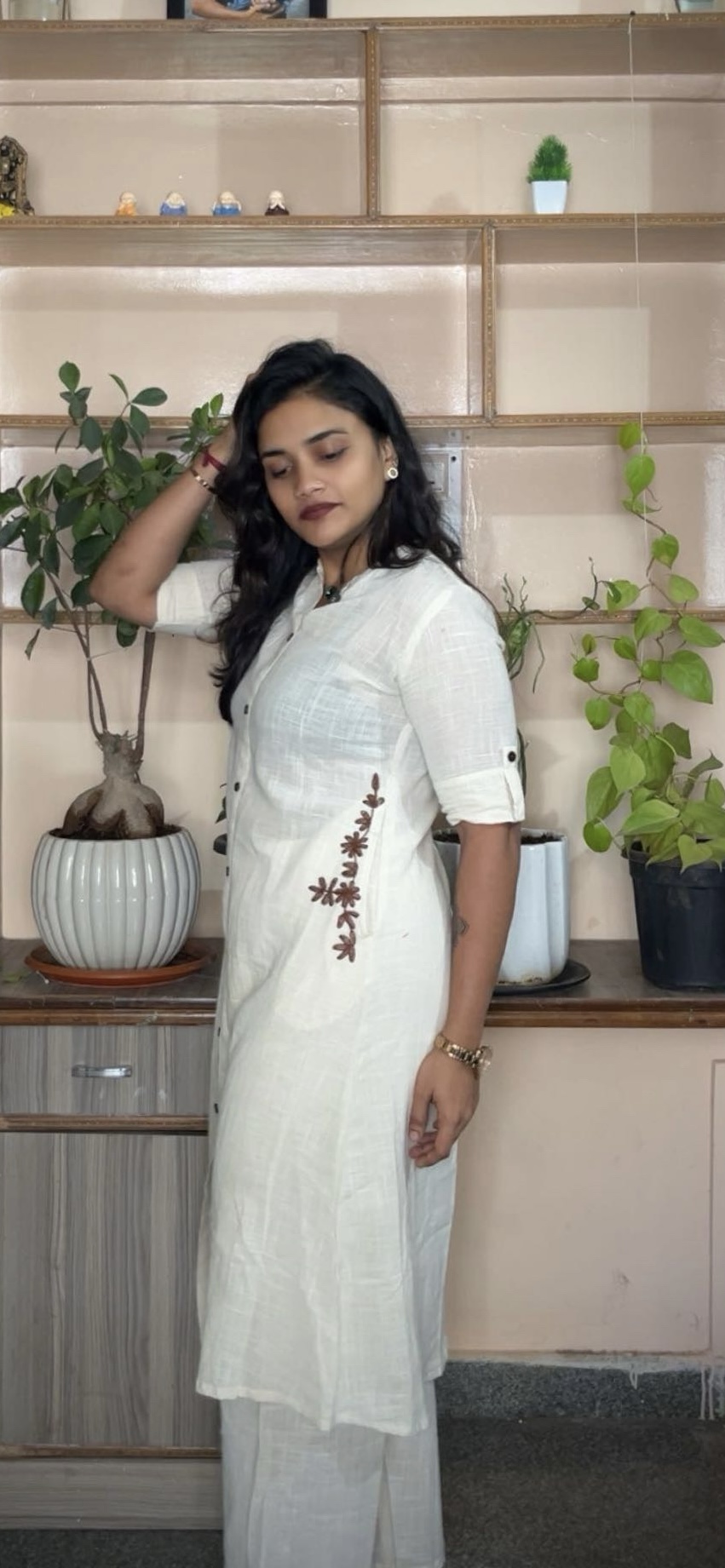 Elegant cream slut  Cotton Kurta Set