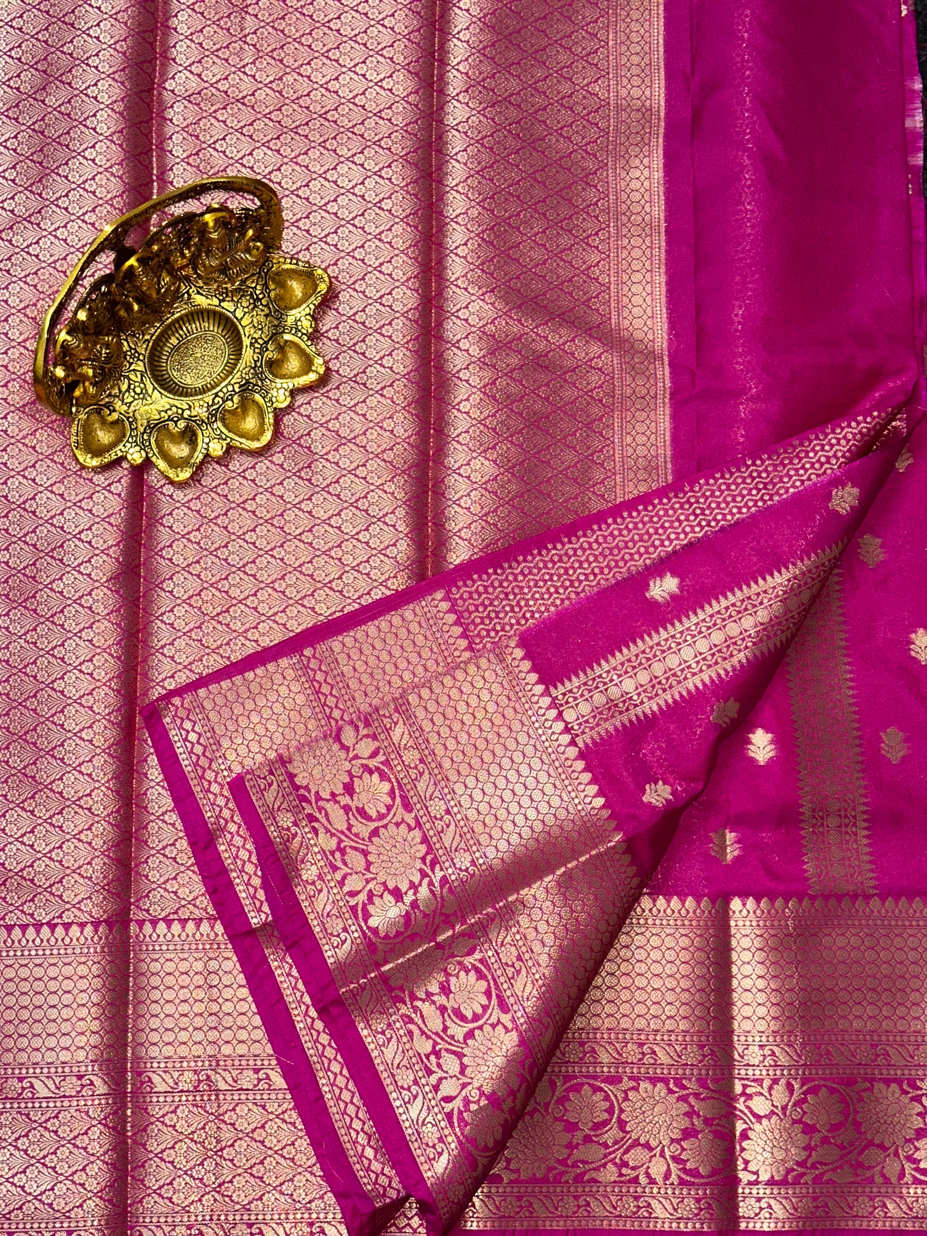 Elegant Magenta Silk Saree