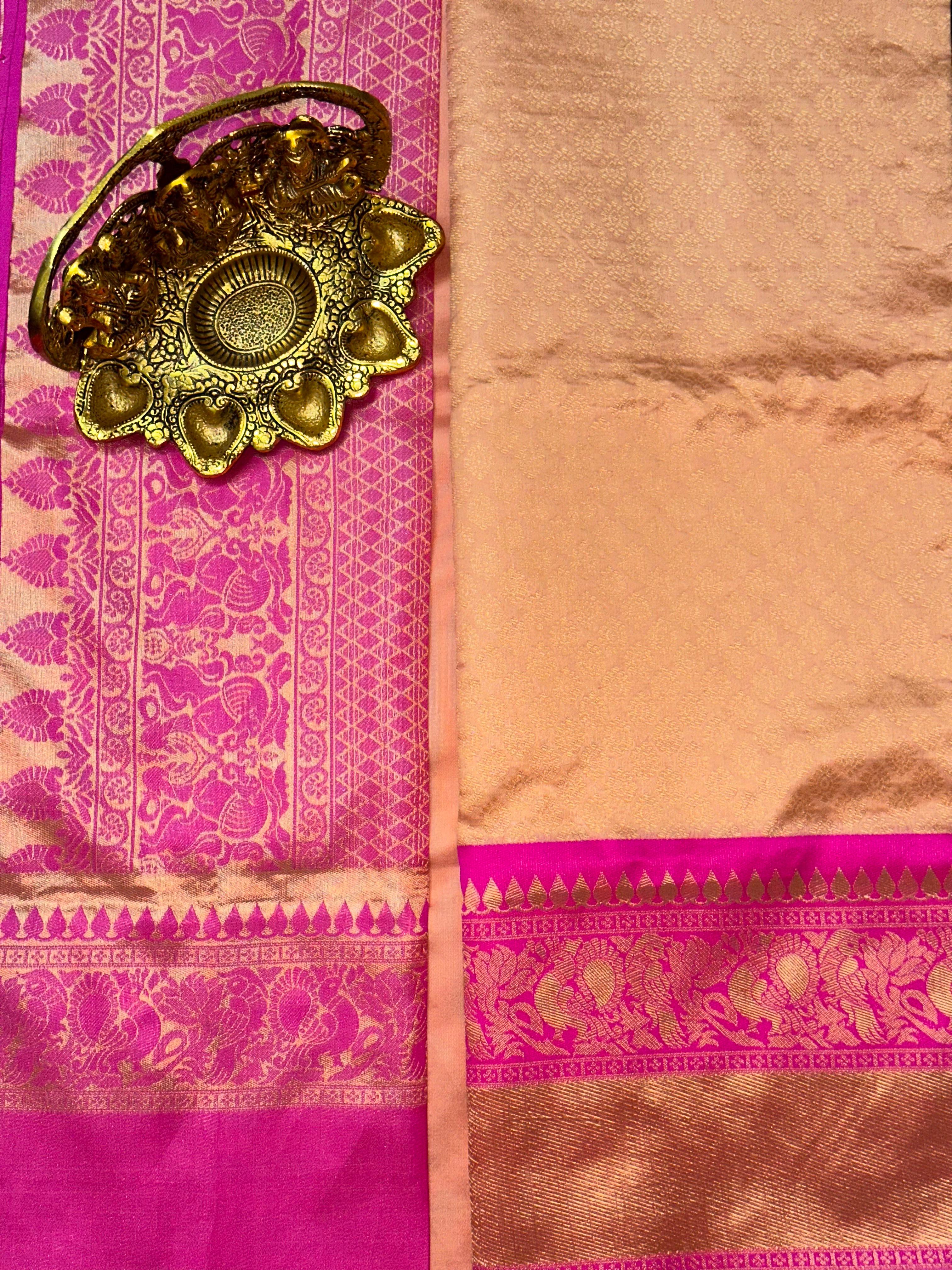 Mellifluous Peach Soft Banarasi Silk Saree With Evocative Blouse Piece