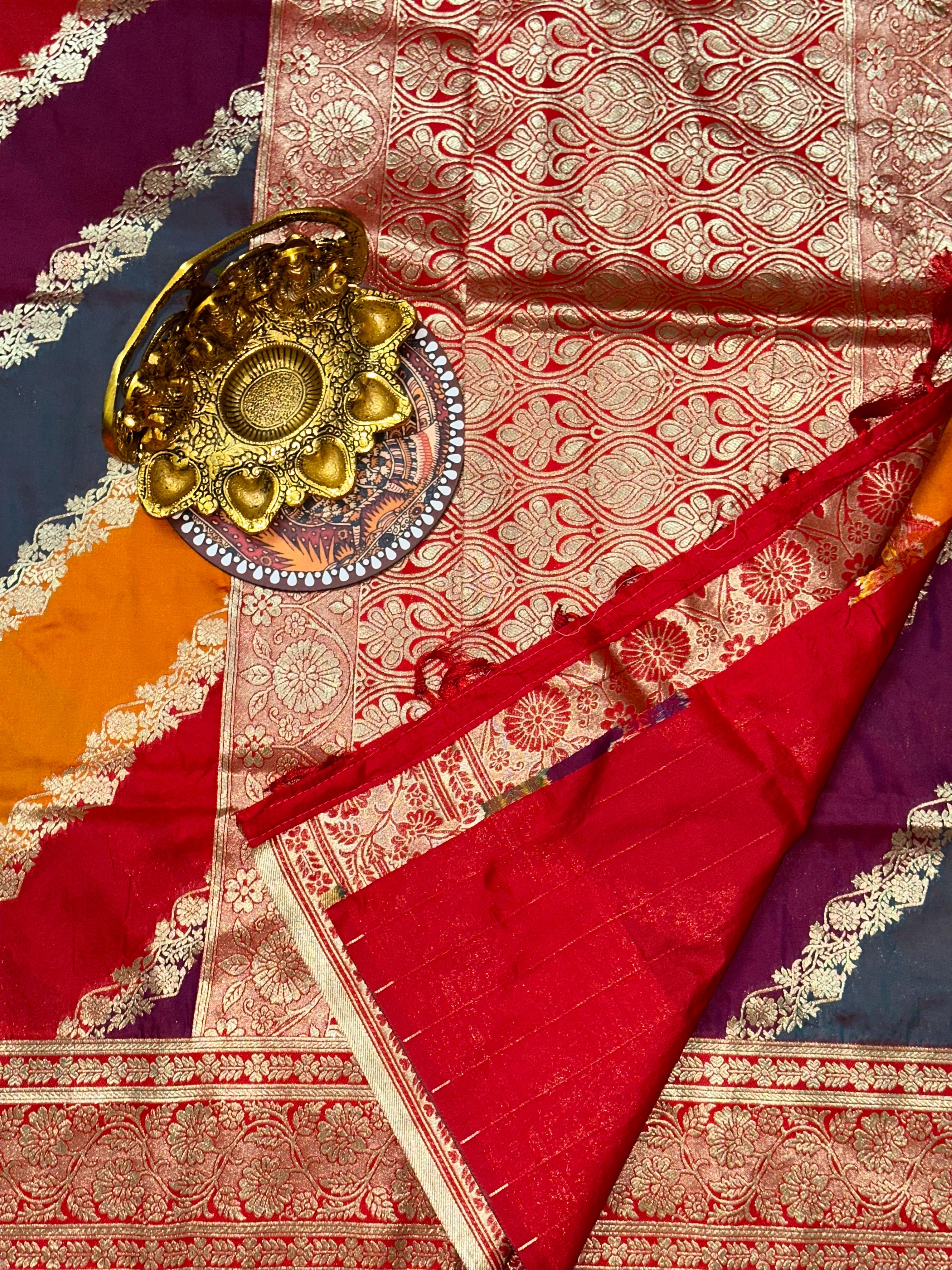 Heritage Banarasi Katan Silk Zari Weaving Saree | Unstitched