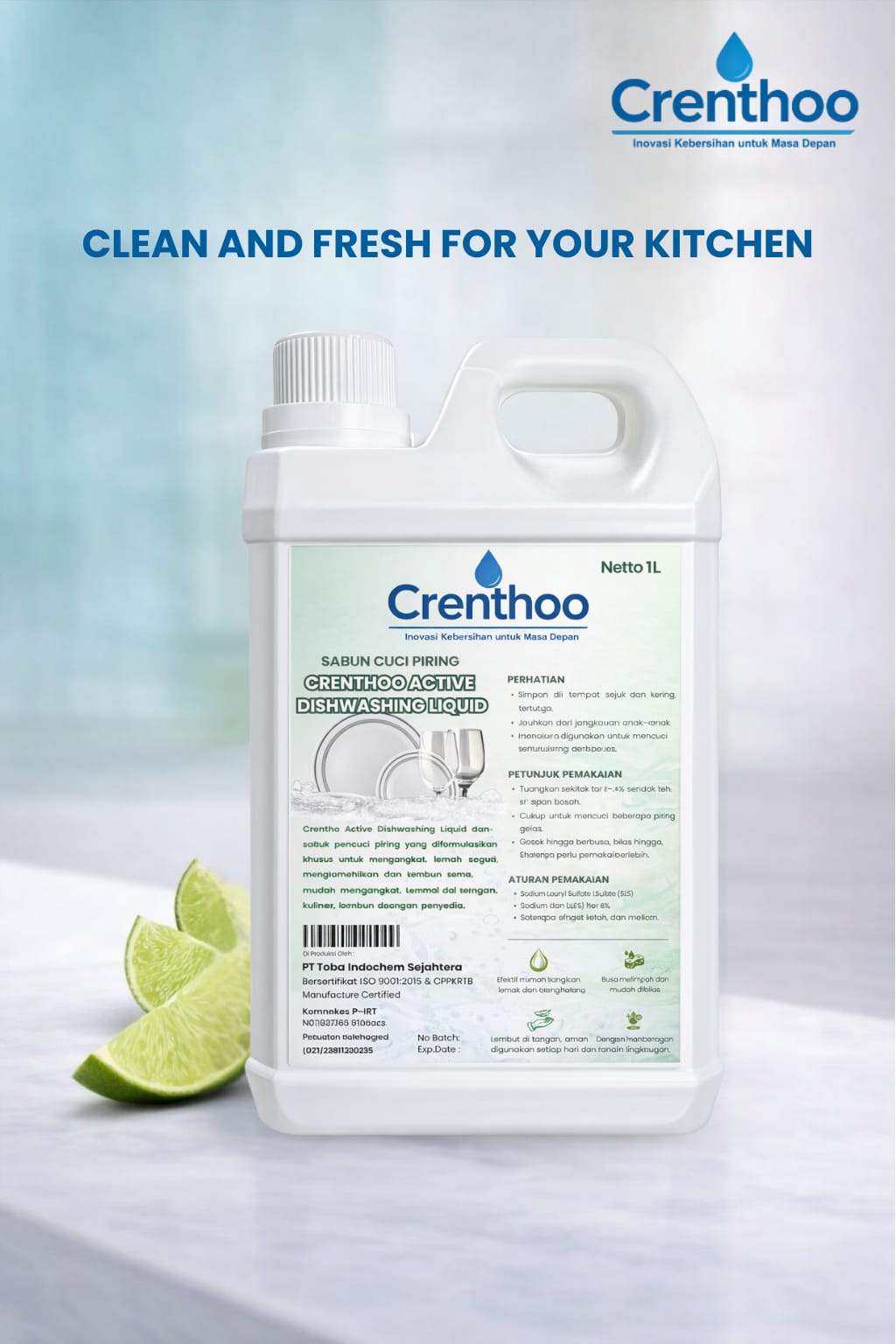 CRENTHOO ACTIVE DISHWASHING LIQUID 1 LITER