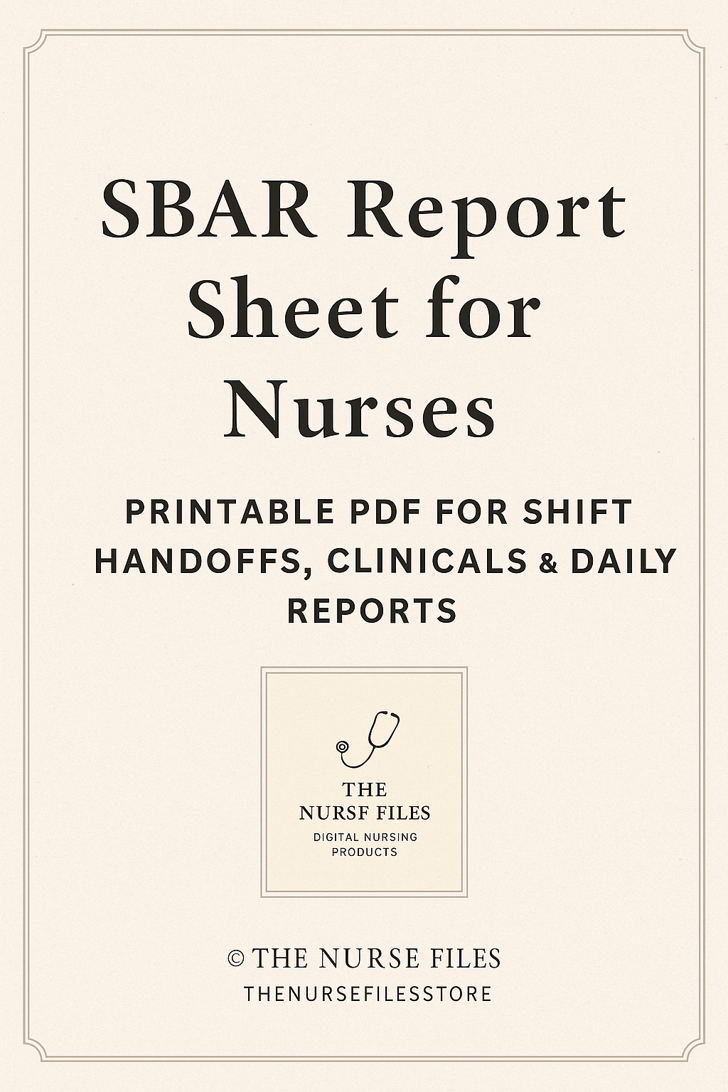 SBAR Report Sheet - Printable Handoff Template (PDF)