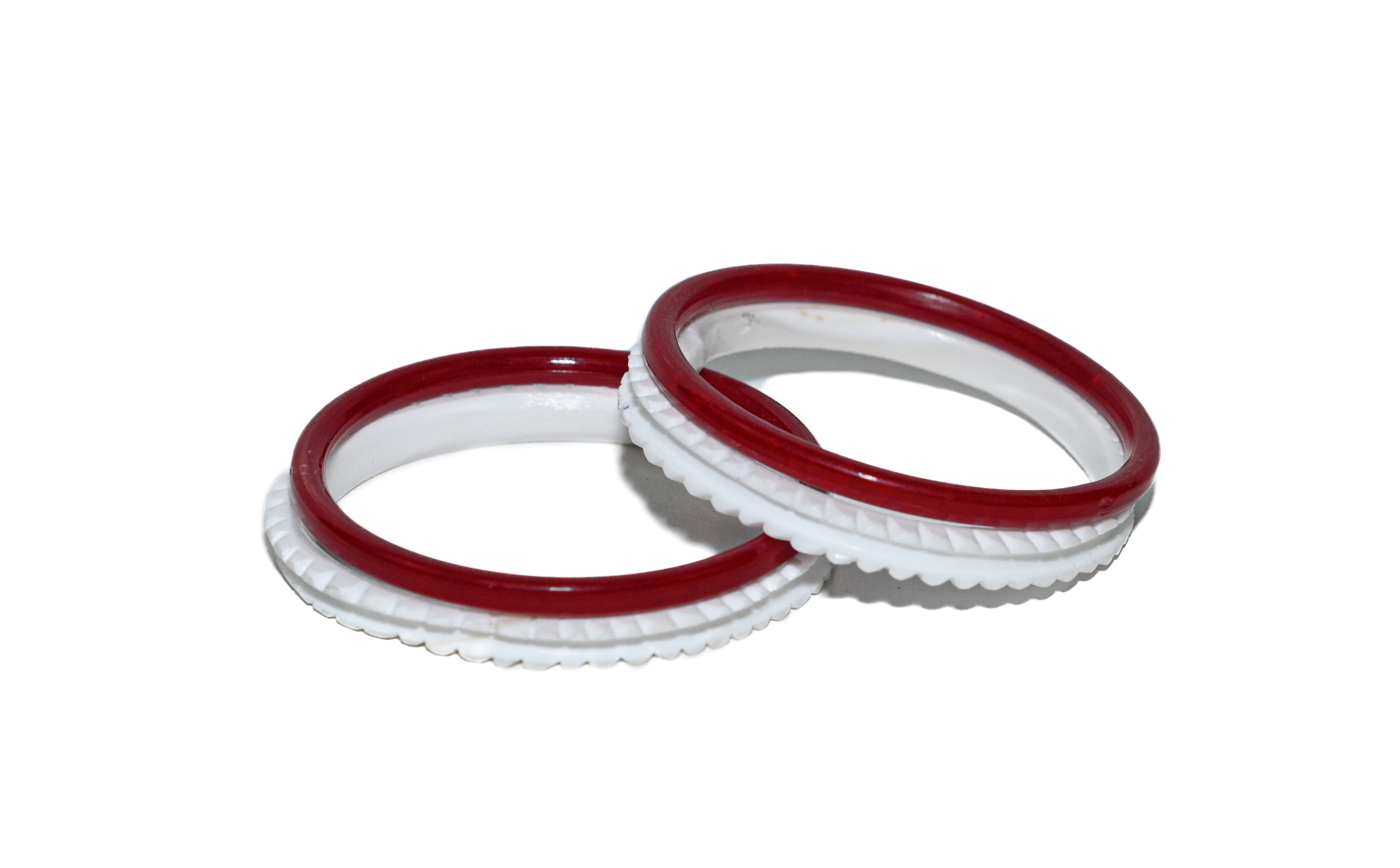 Red and White Shall Bangles Set for gold design (Sakha Pola set)