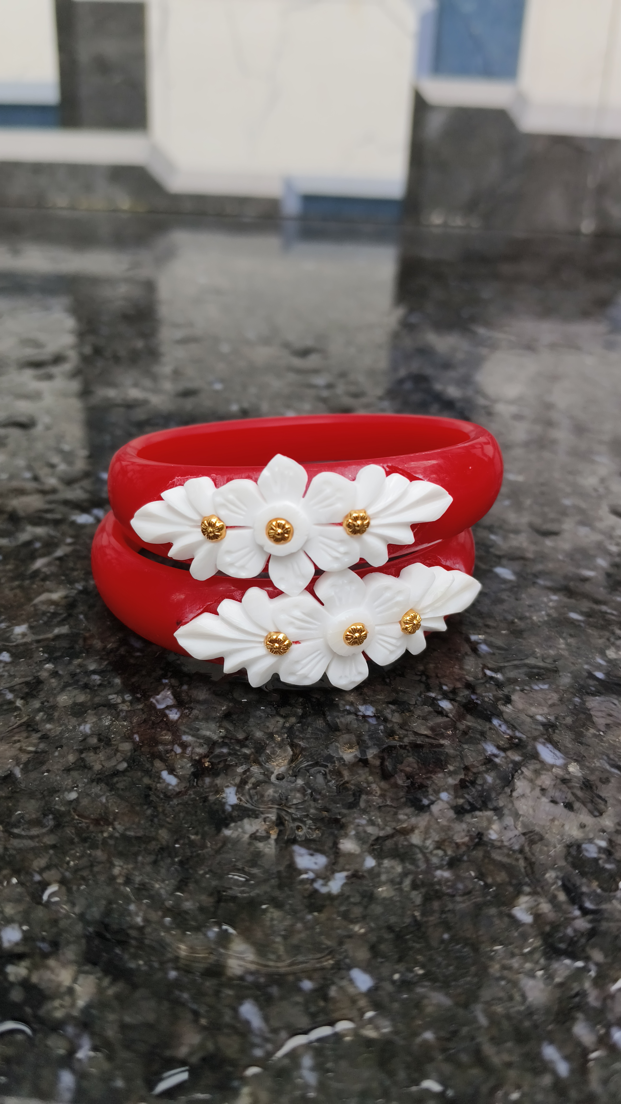 Red floral hairbands
