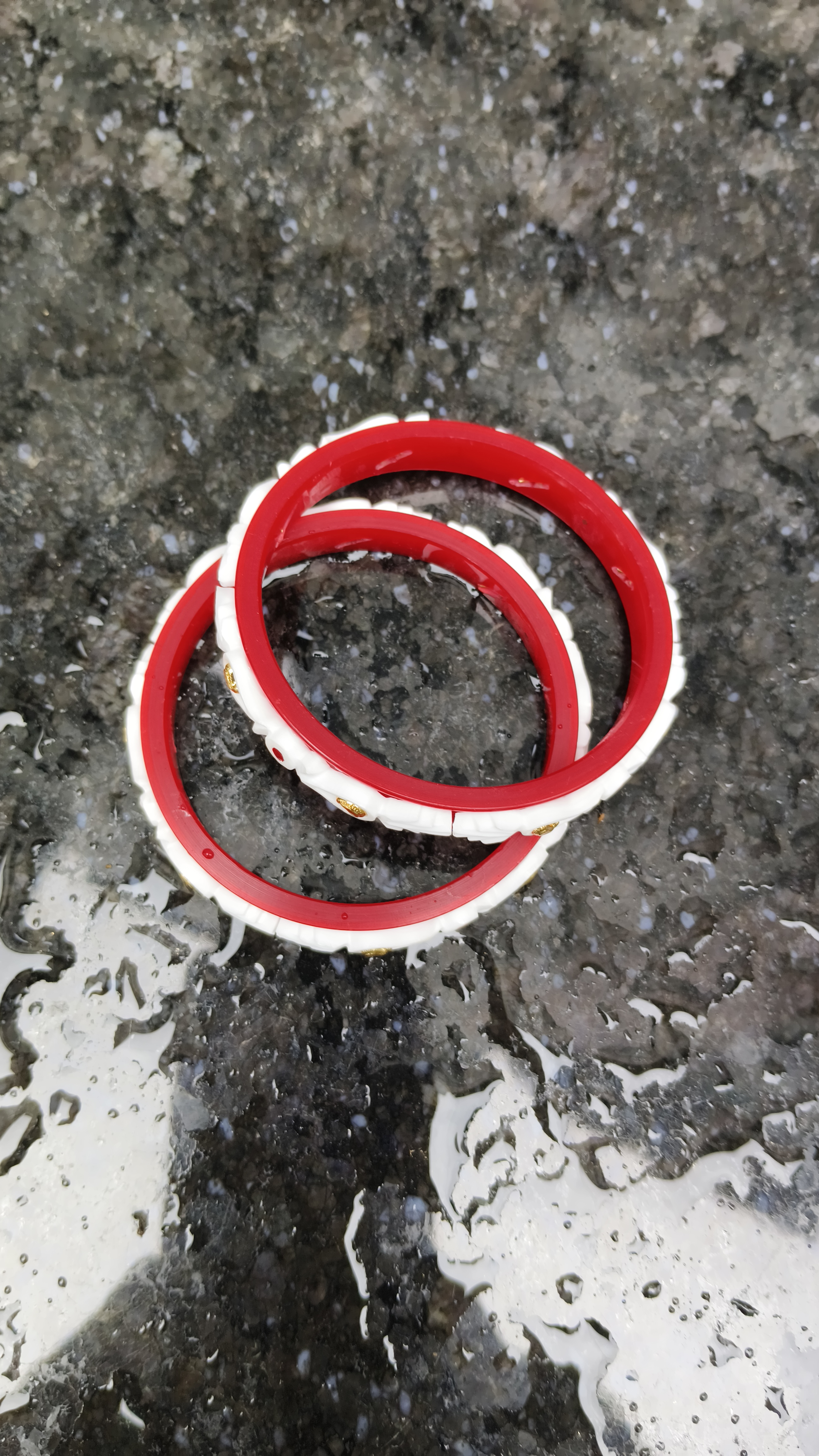 Red and White Decorative Bangles