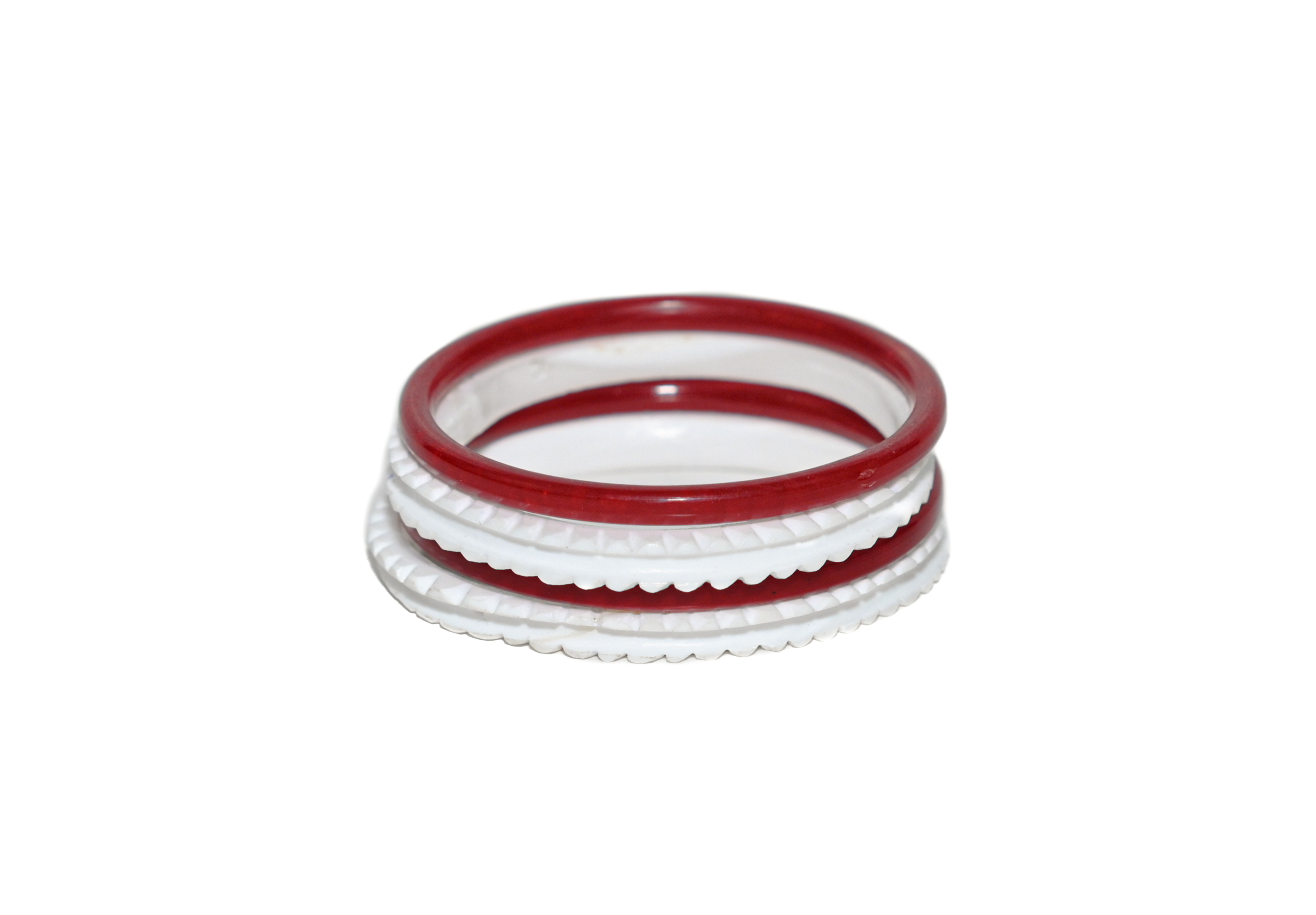 Red and White Shall Bangles Set for gold design (Sakha Pola set)