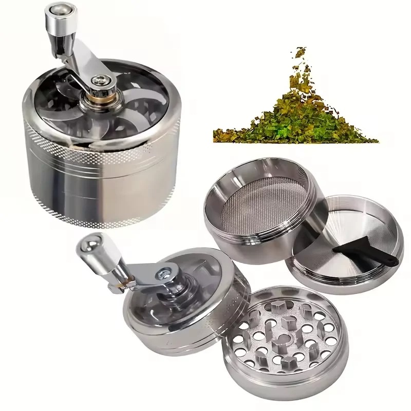 Herb Grinder with Crank Handle