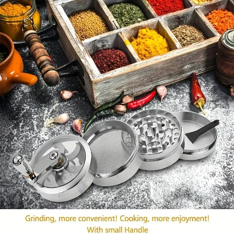 Herb Grinder with Crank Handle