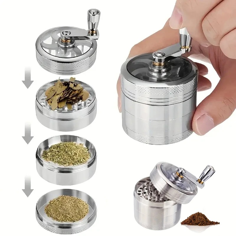 Herb Grinder with Crank Handle